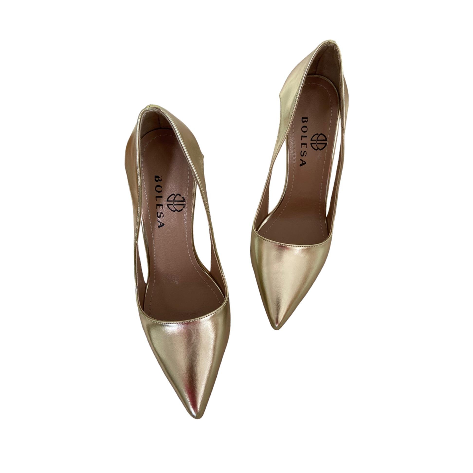 Gold  Pencere Detaylı Stiletto