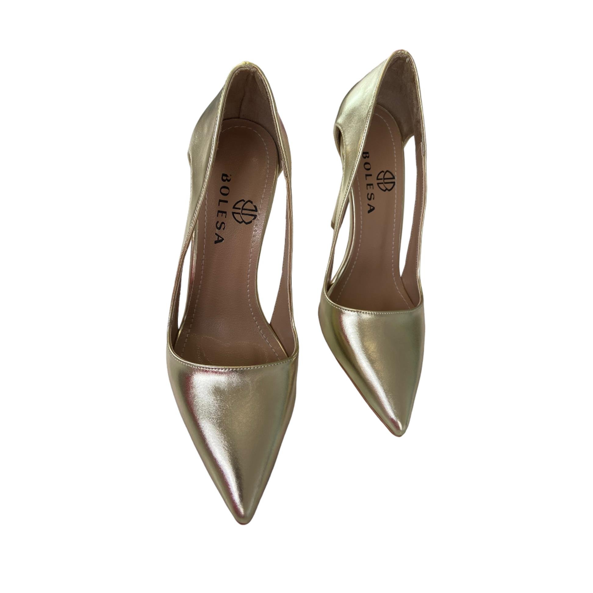 Gold  Pencere Detaylı Stiletto
