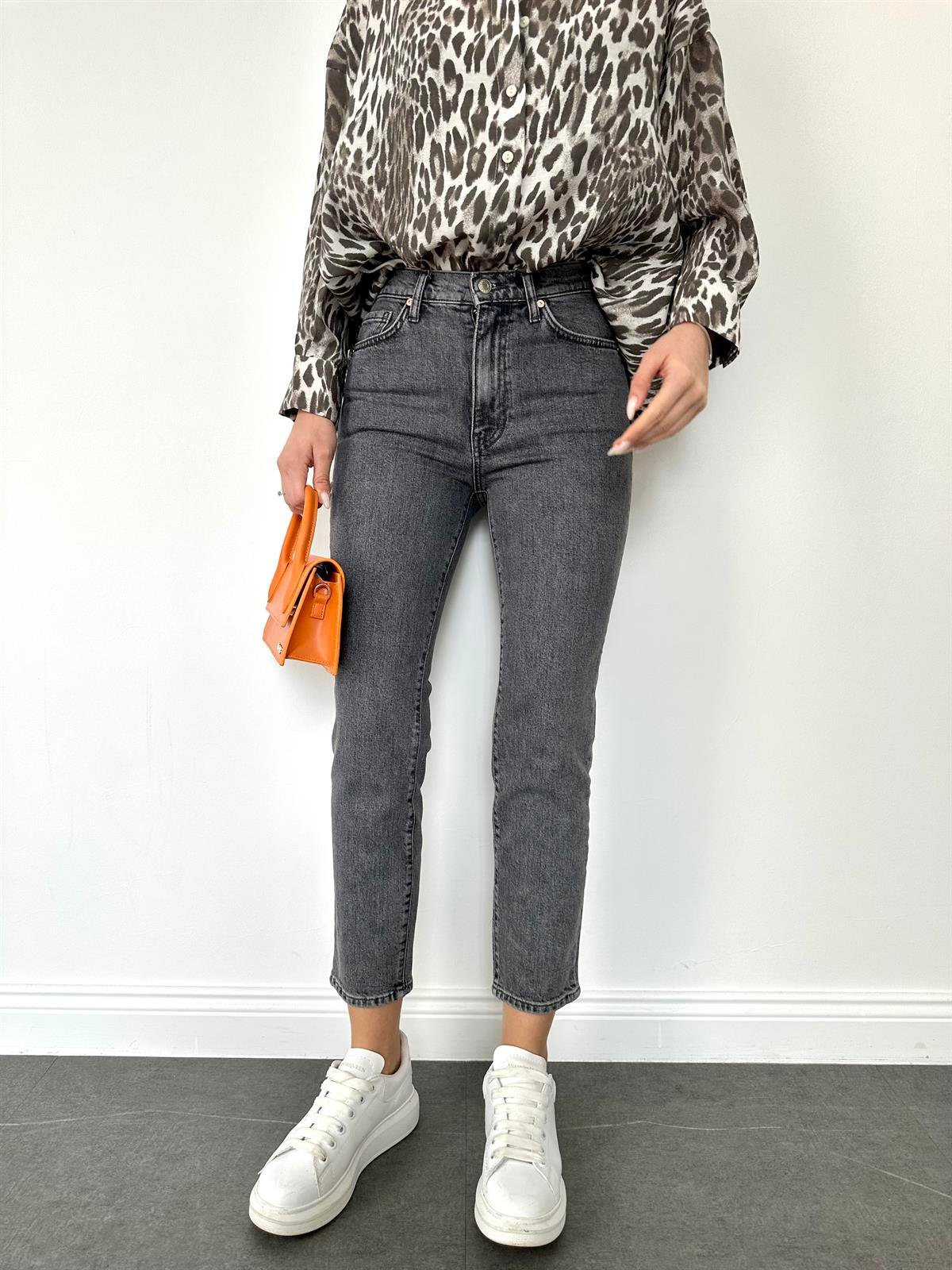 Gri Boru Paça Jean Pantolon