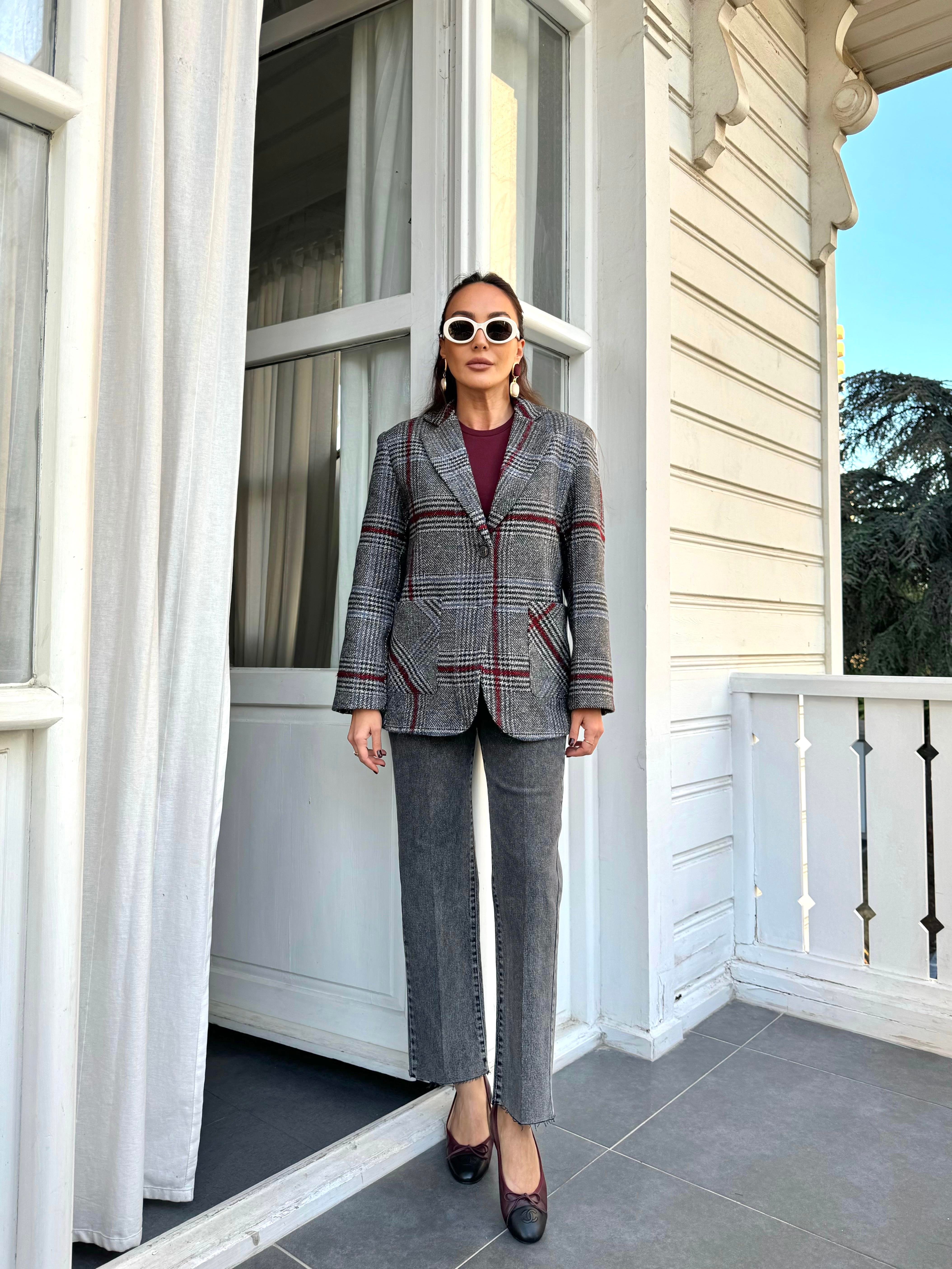 Gri Kinsley Blazer Ceket