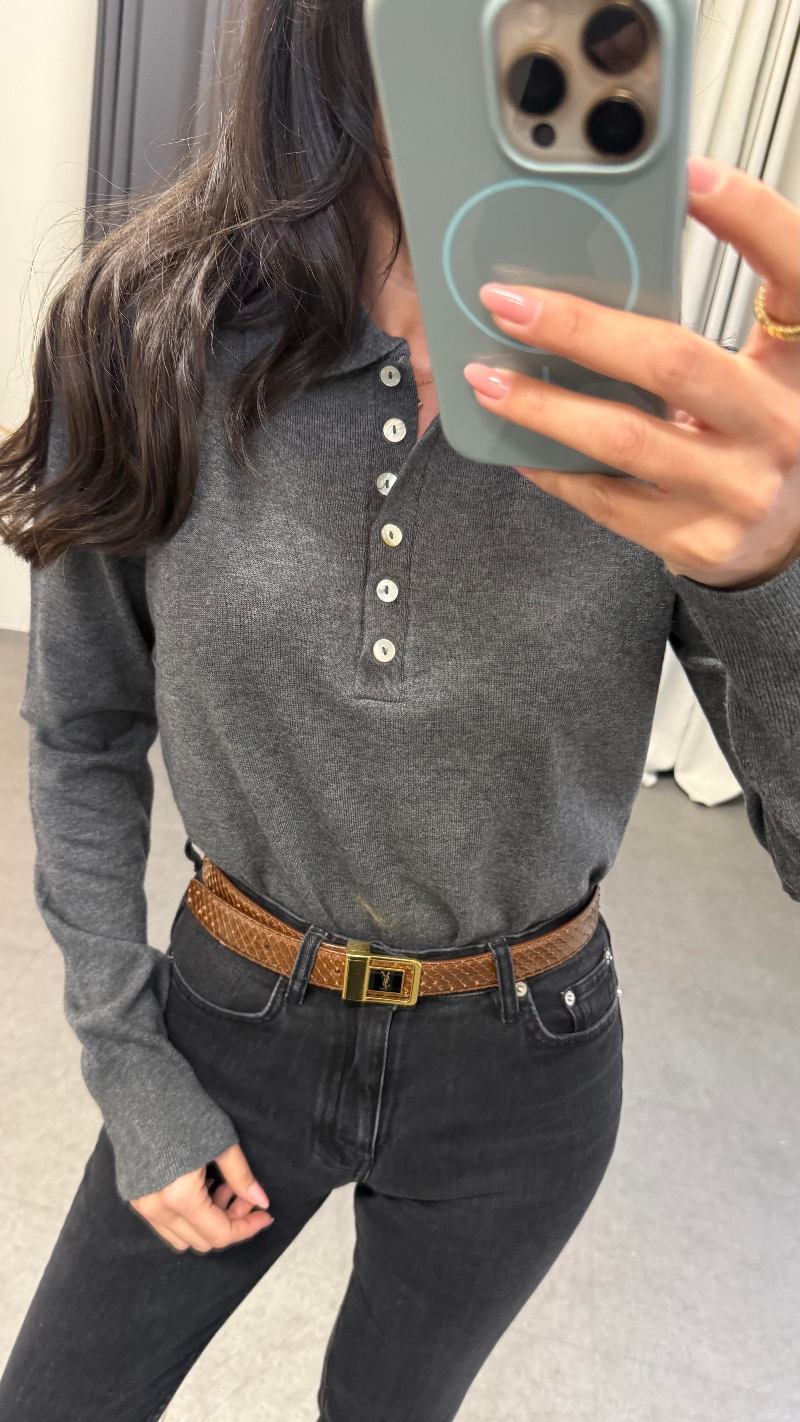 Gri Polo Yaka Triko
