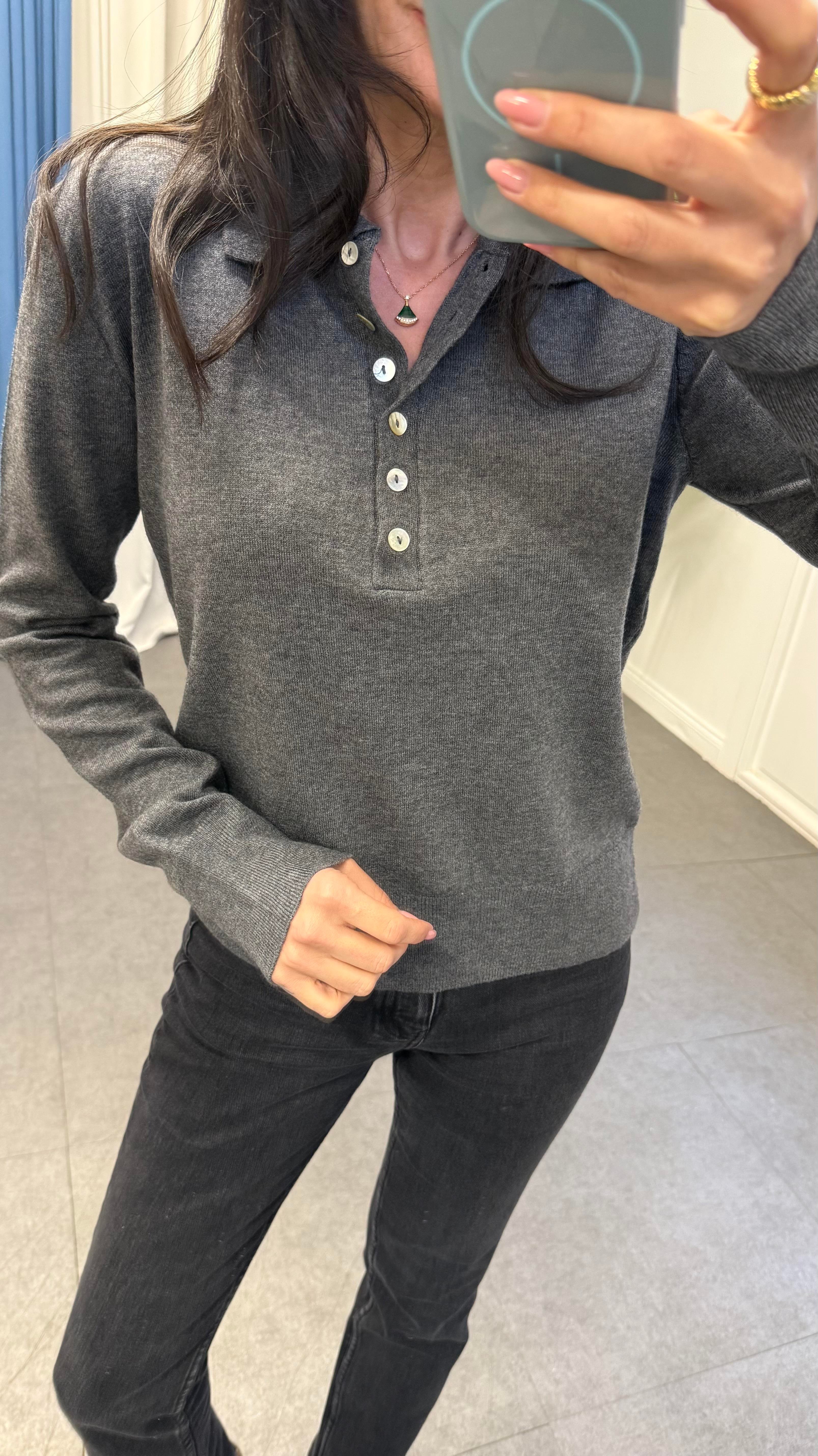 Gri Polo Yaka Triko