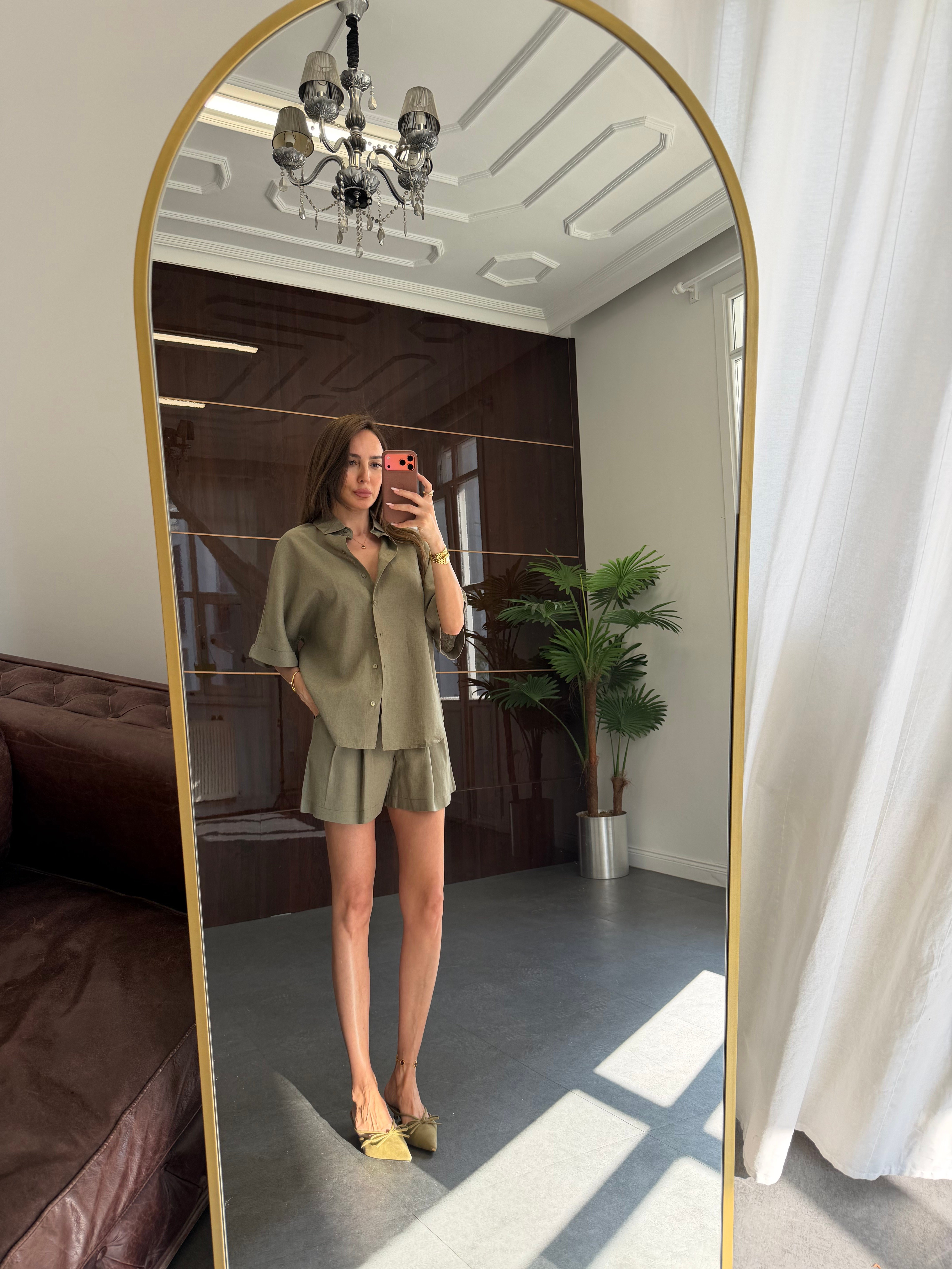 Haki Gömlek Pantolon Takım