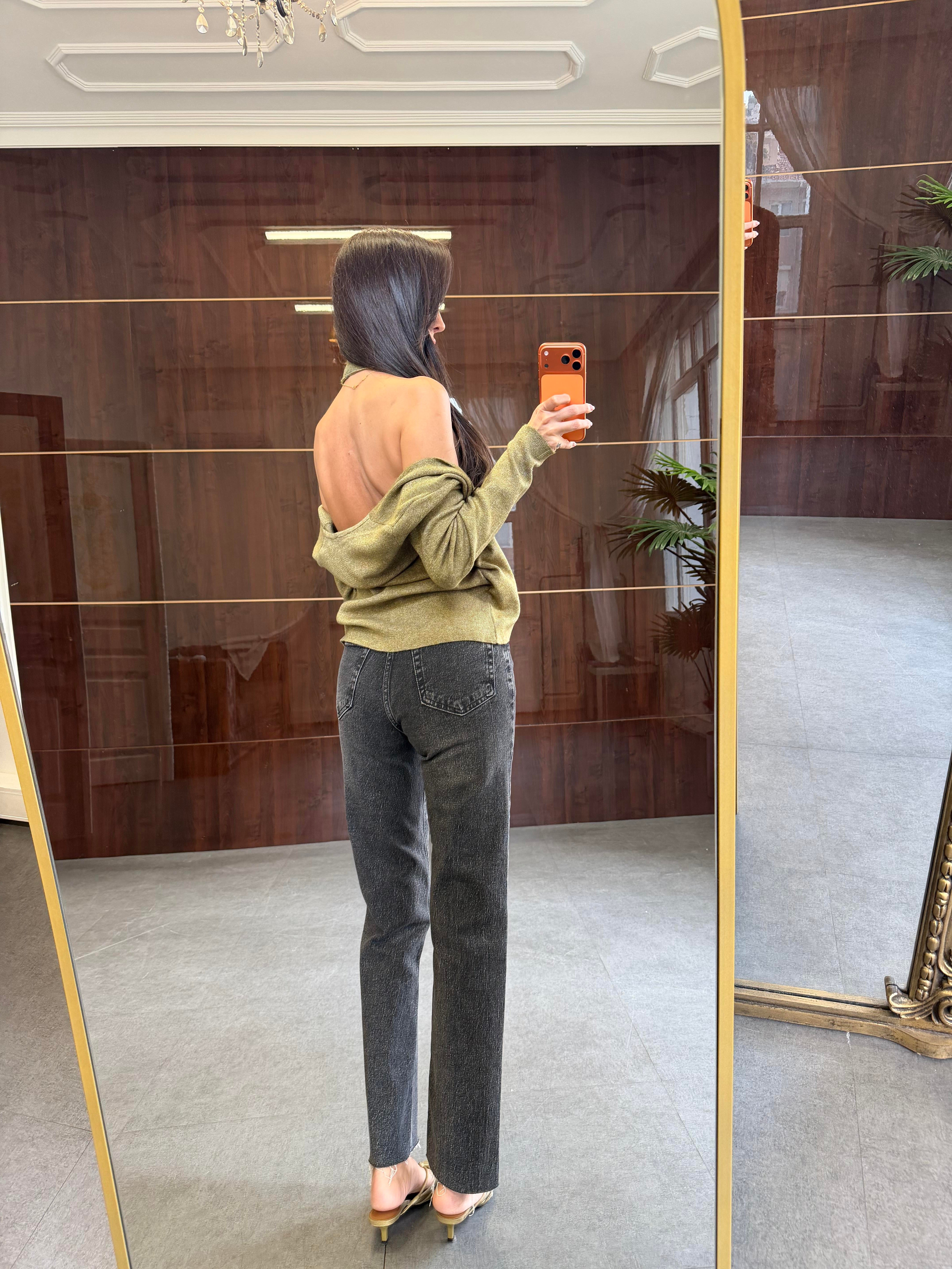 Haki Tasarım Bluzlu Hırka