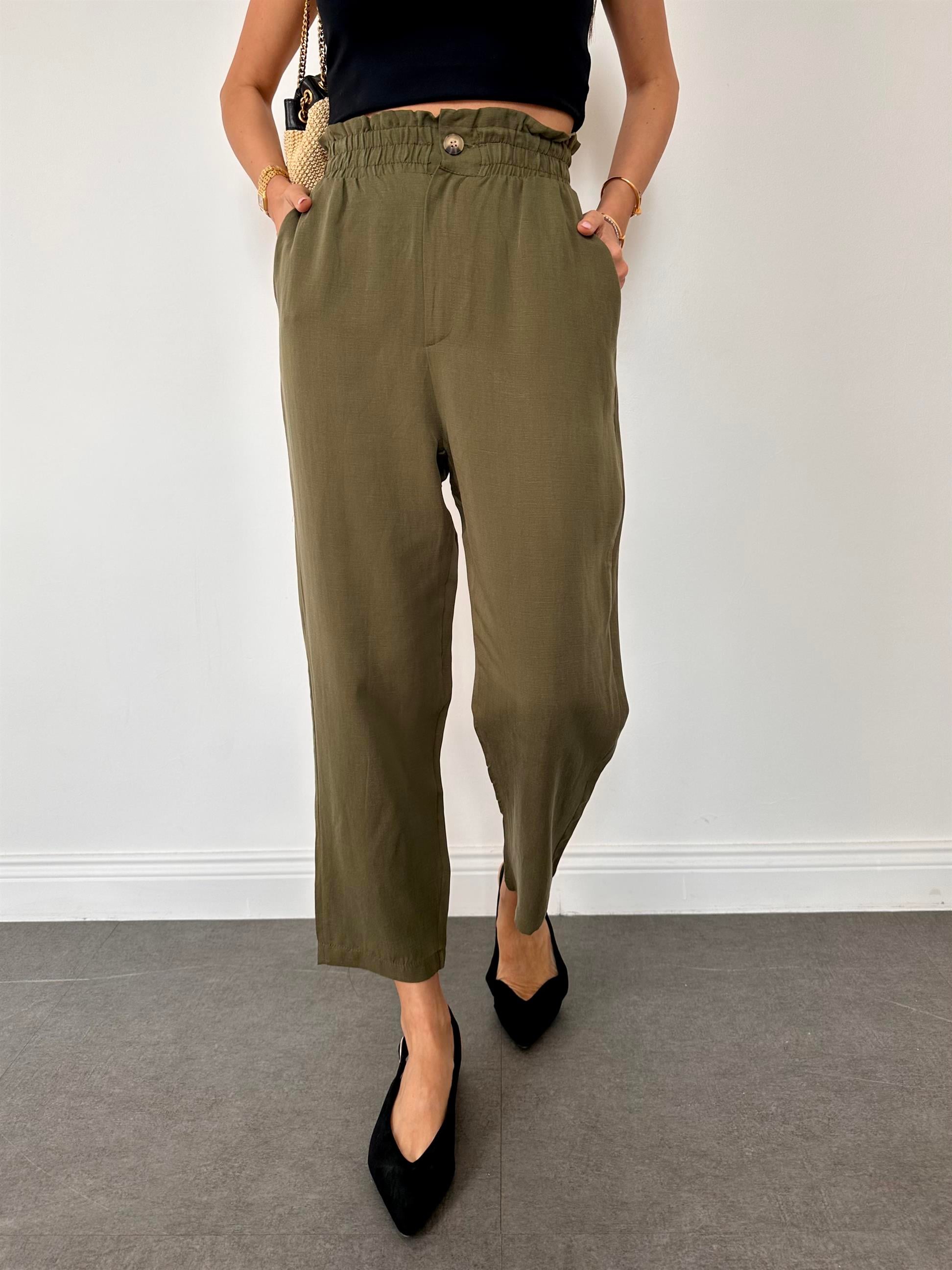 Haki  Tencel Pantolon