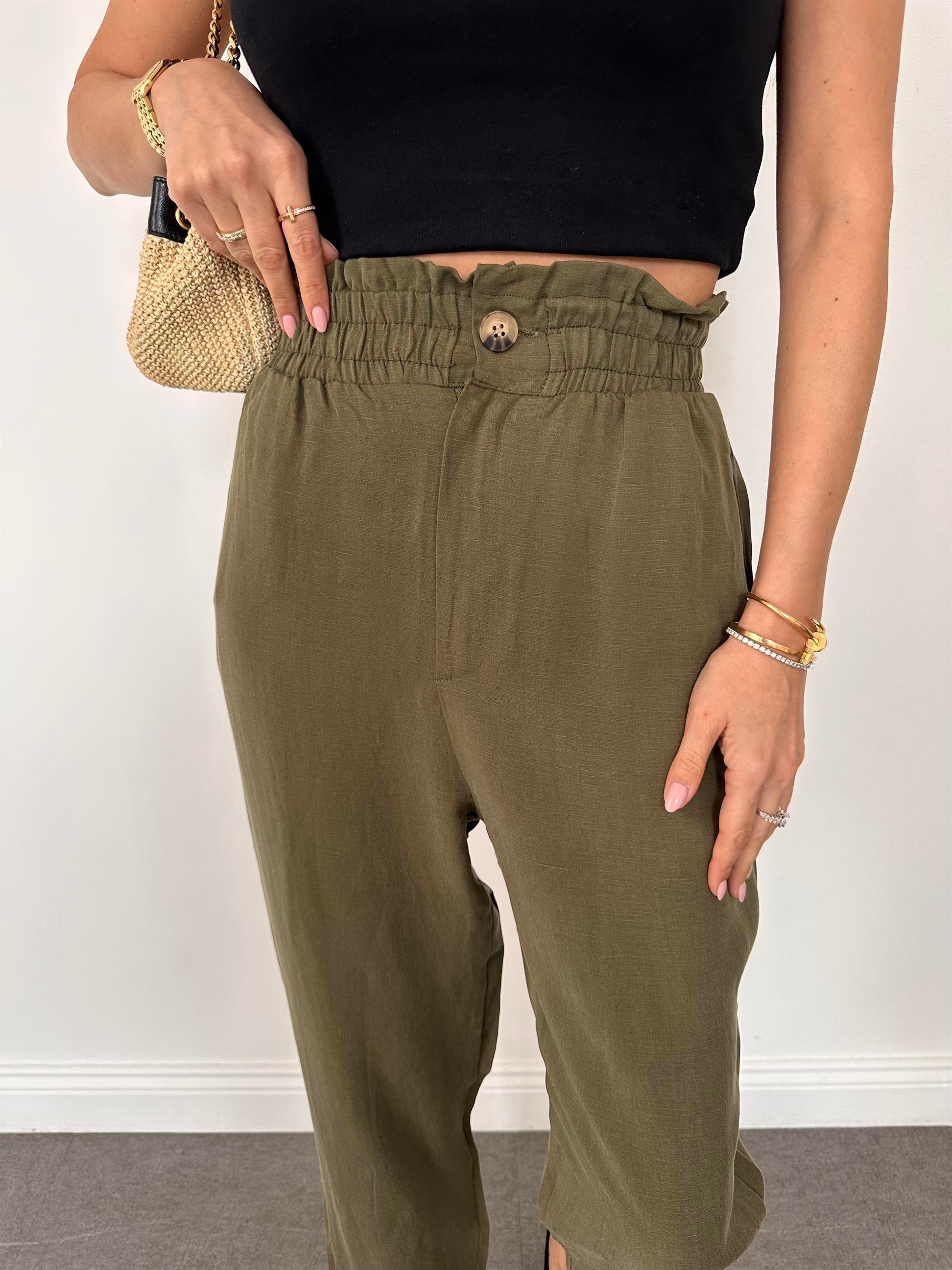 Haki  Tencel Pantolon
