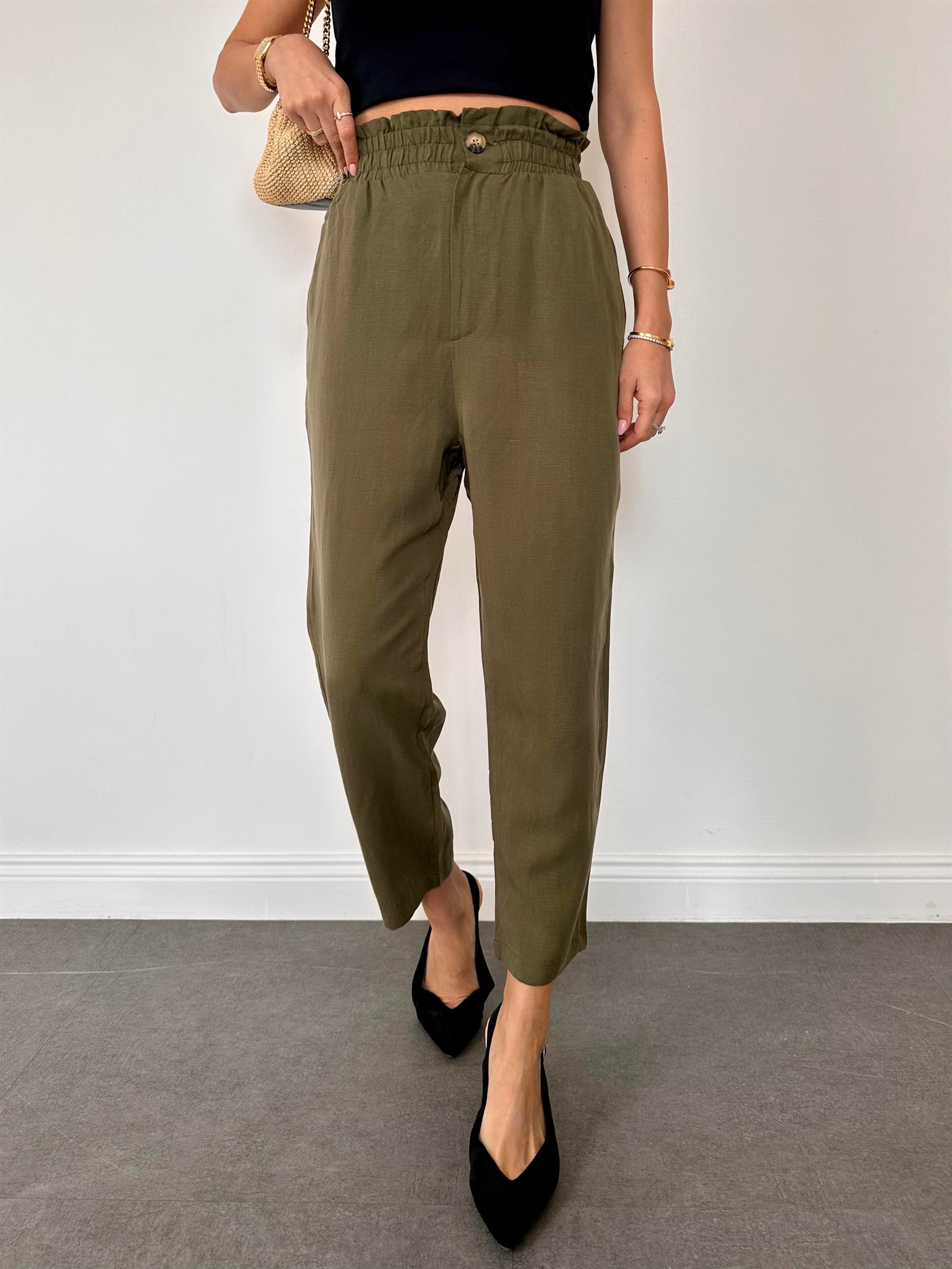 Haki  Tencel Pantolon