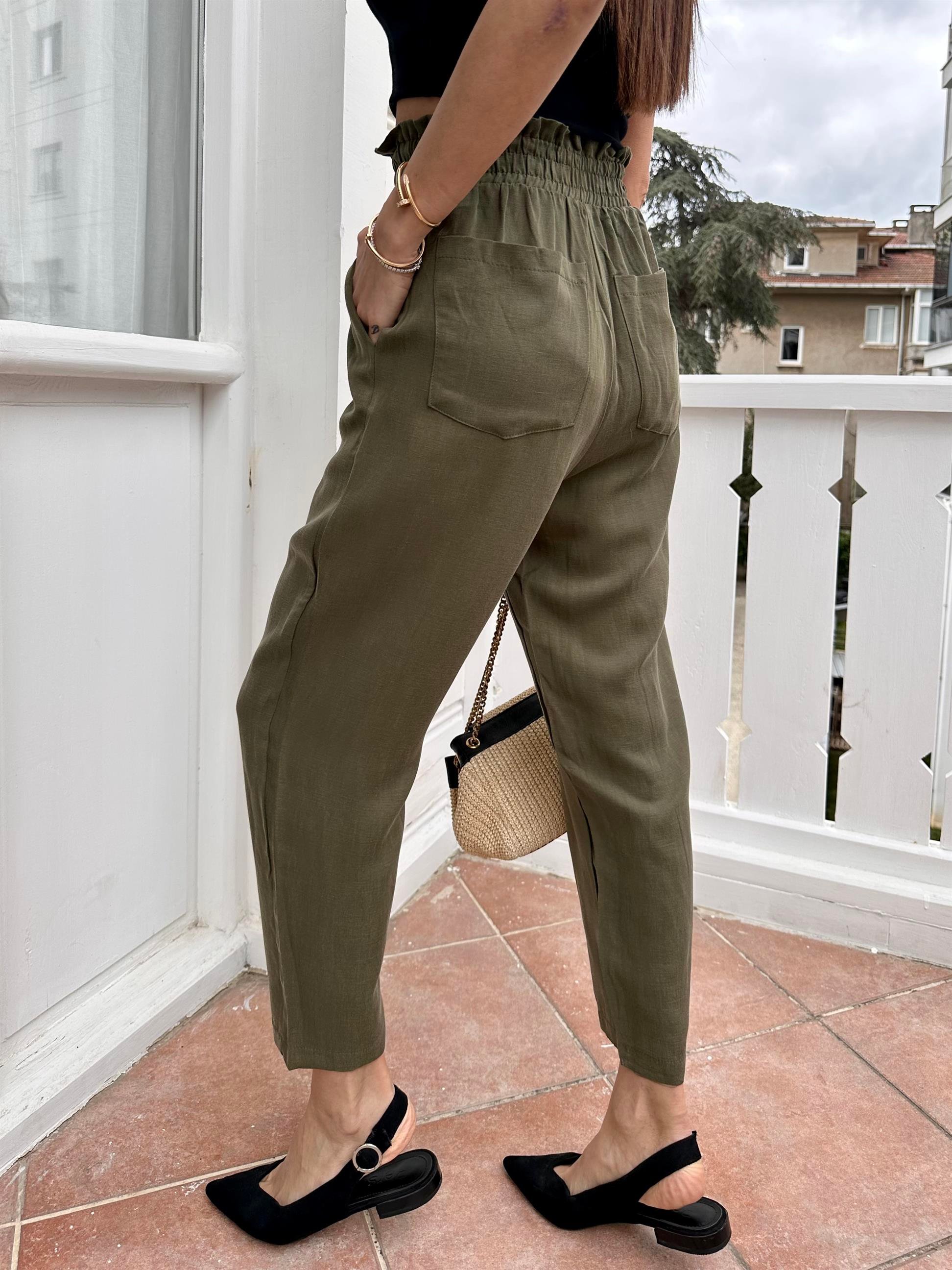 Haki  Tencel Pantolon