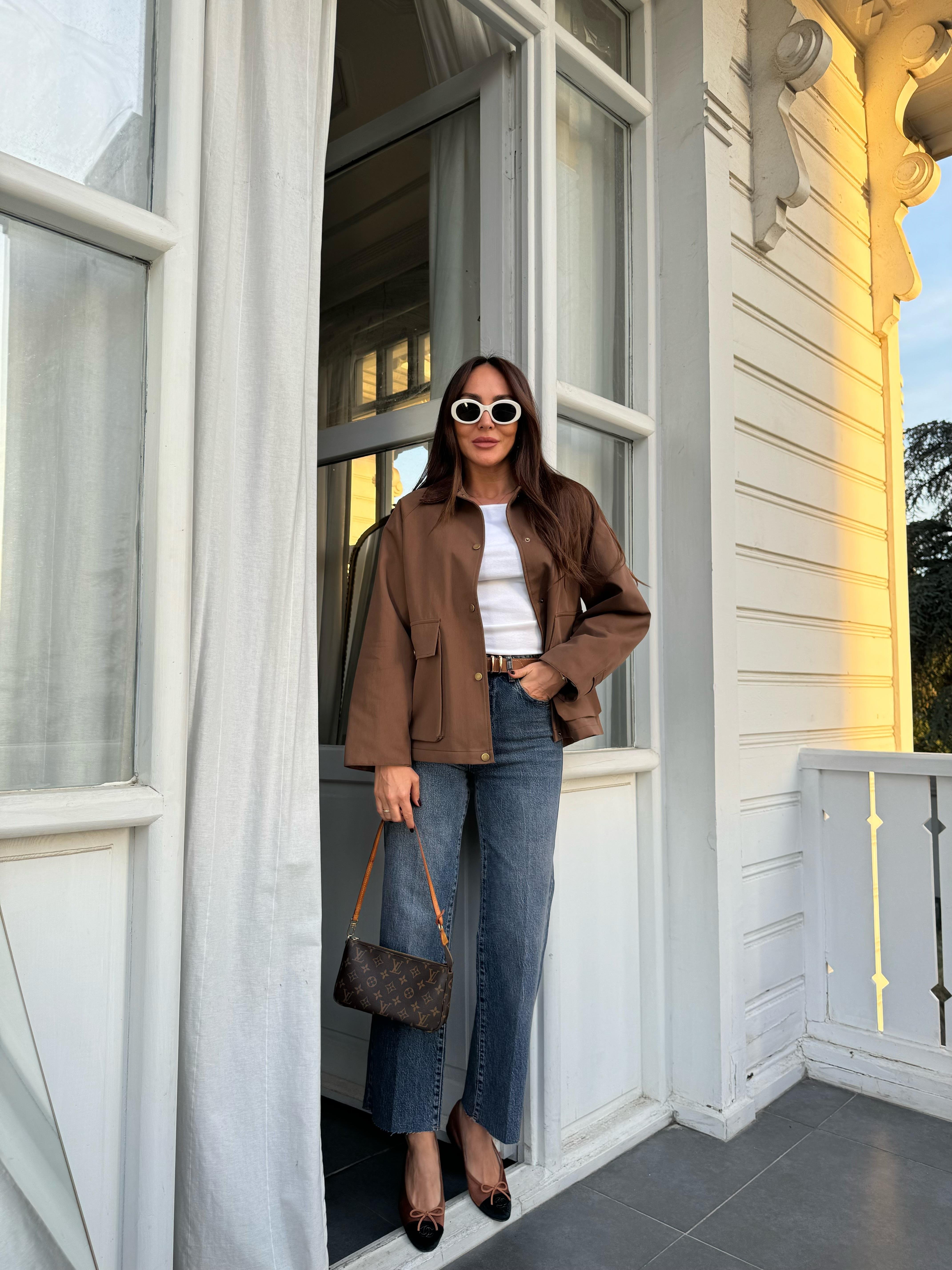 KADİFE YAKA KAHVE ASTARLI CEKET