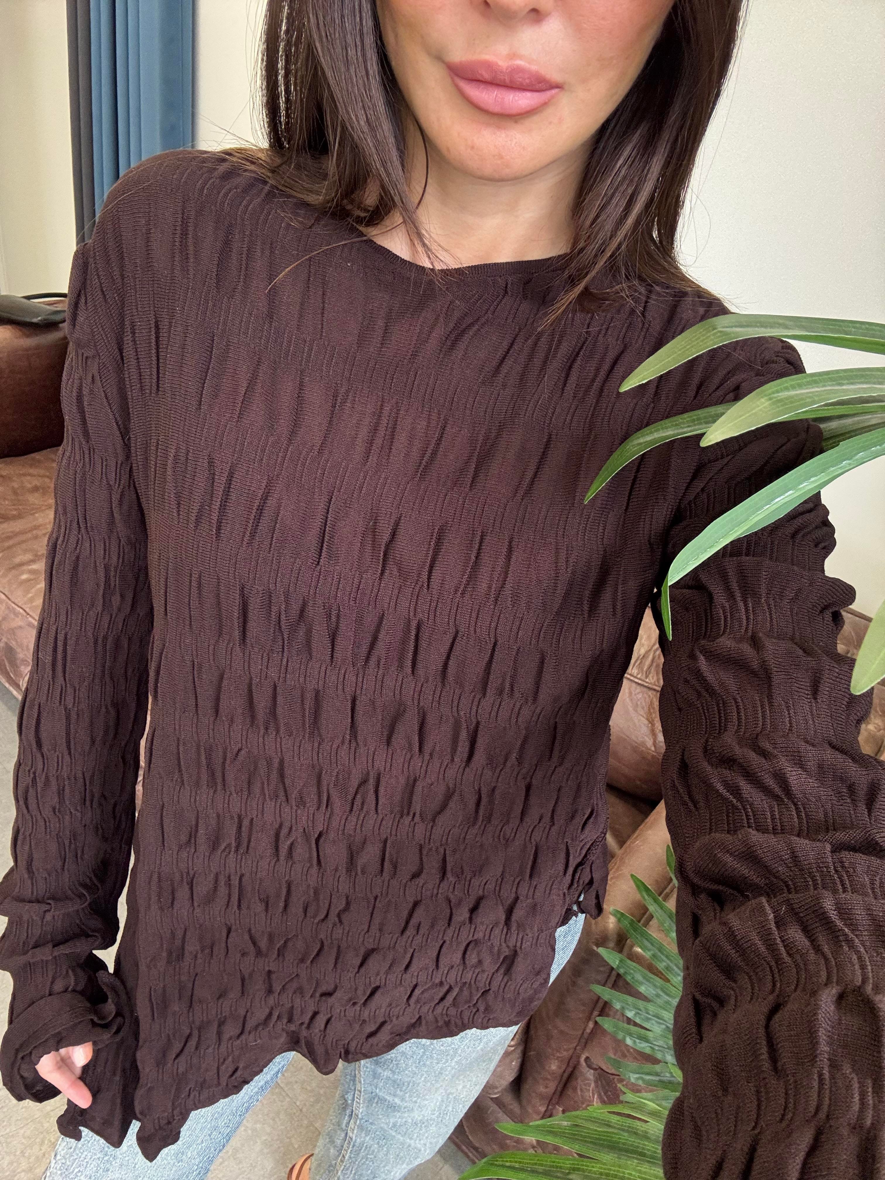 Kahve Bürümcük Tunik Triko