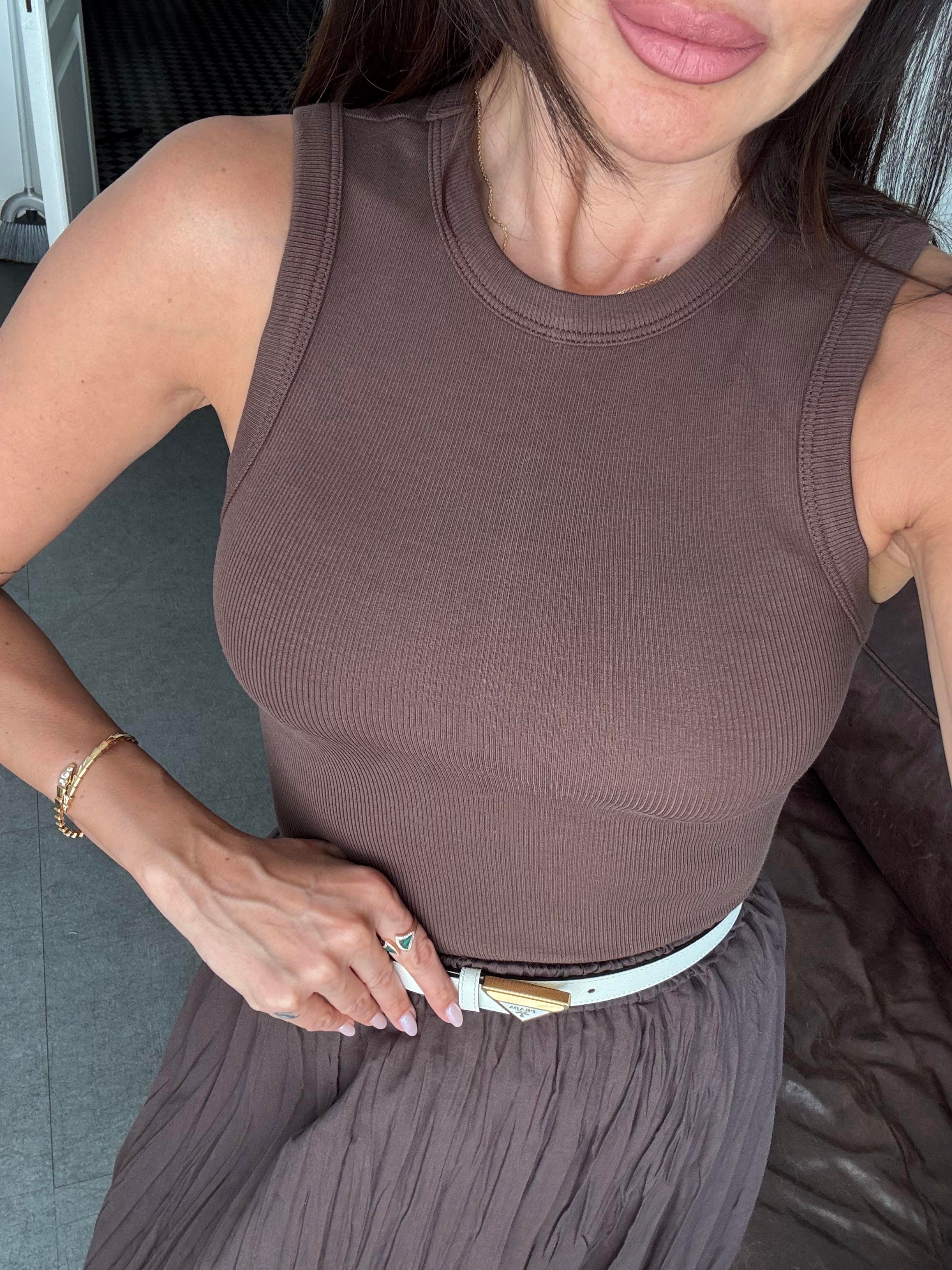 Kahve Fitilli Atlet Bluz