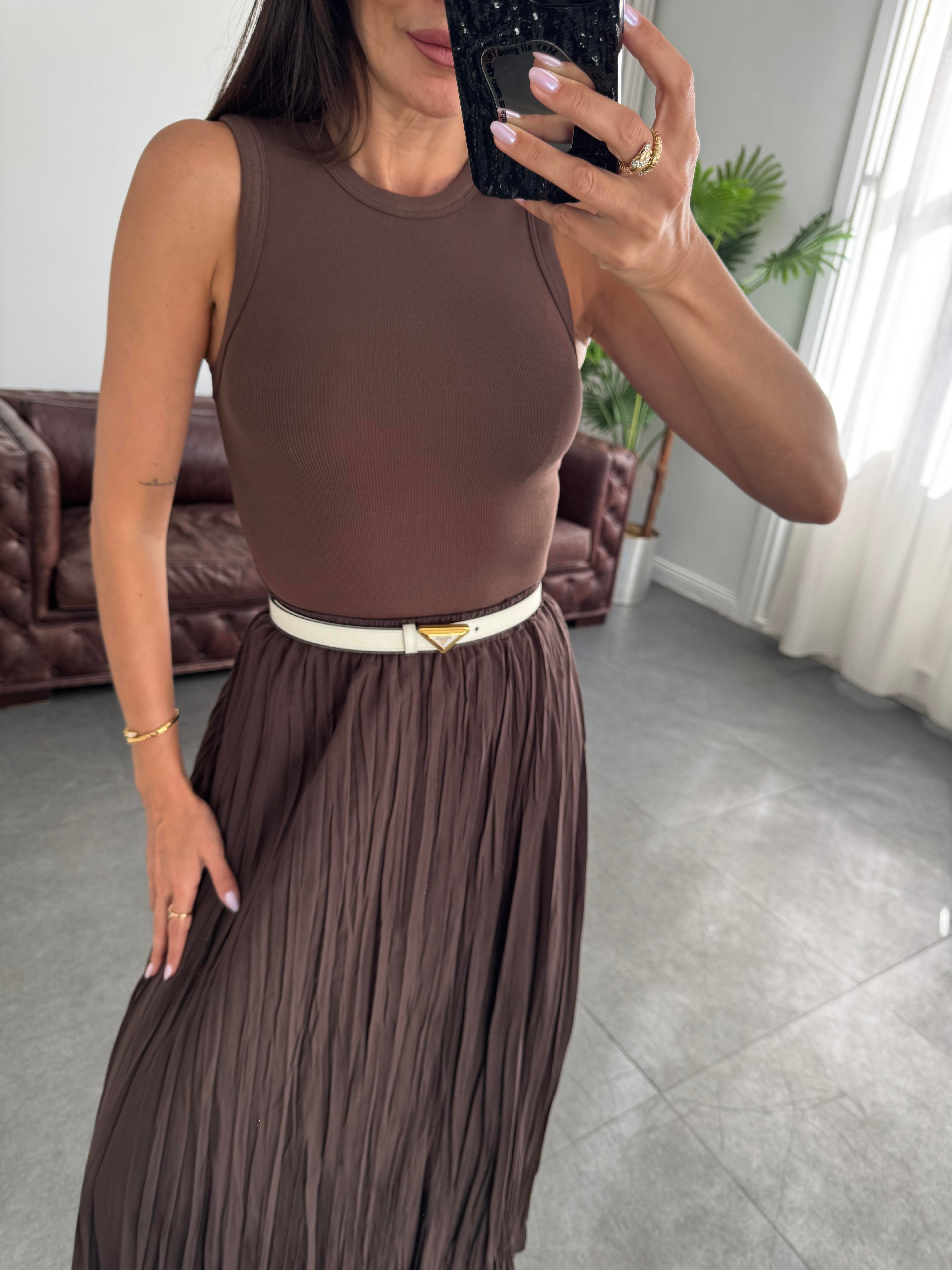 Kahve Fitilli Atlet Bluz