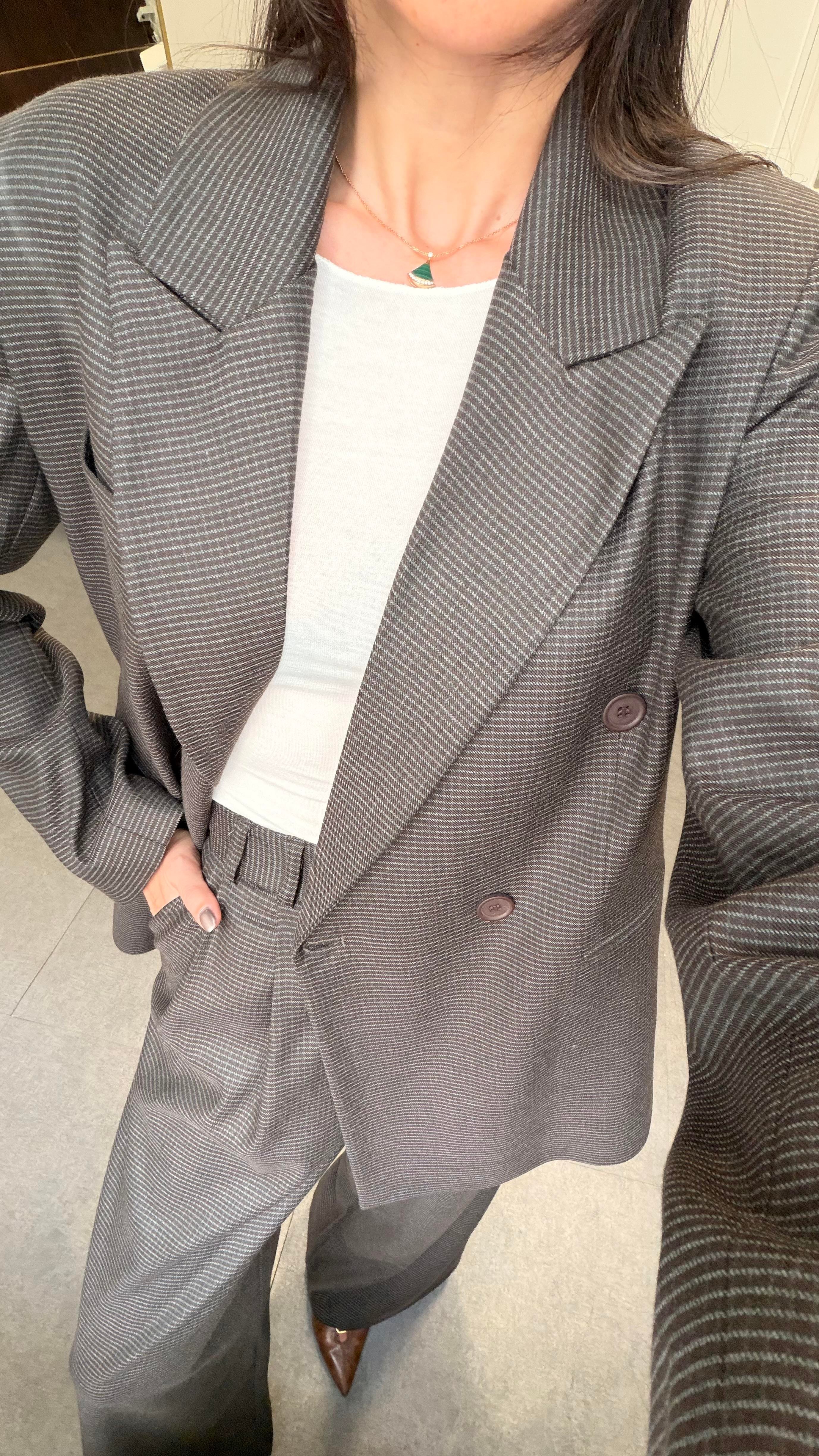 Kahve Pötikare Blazer Ceket