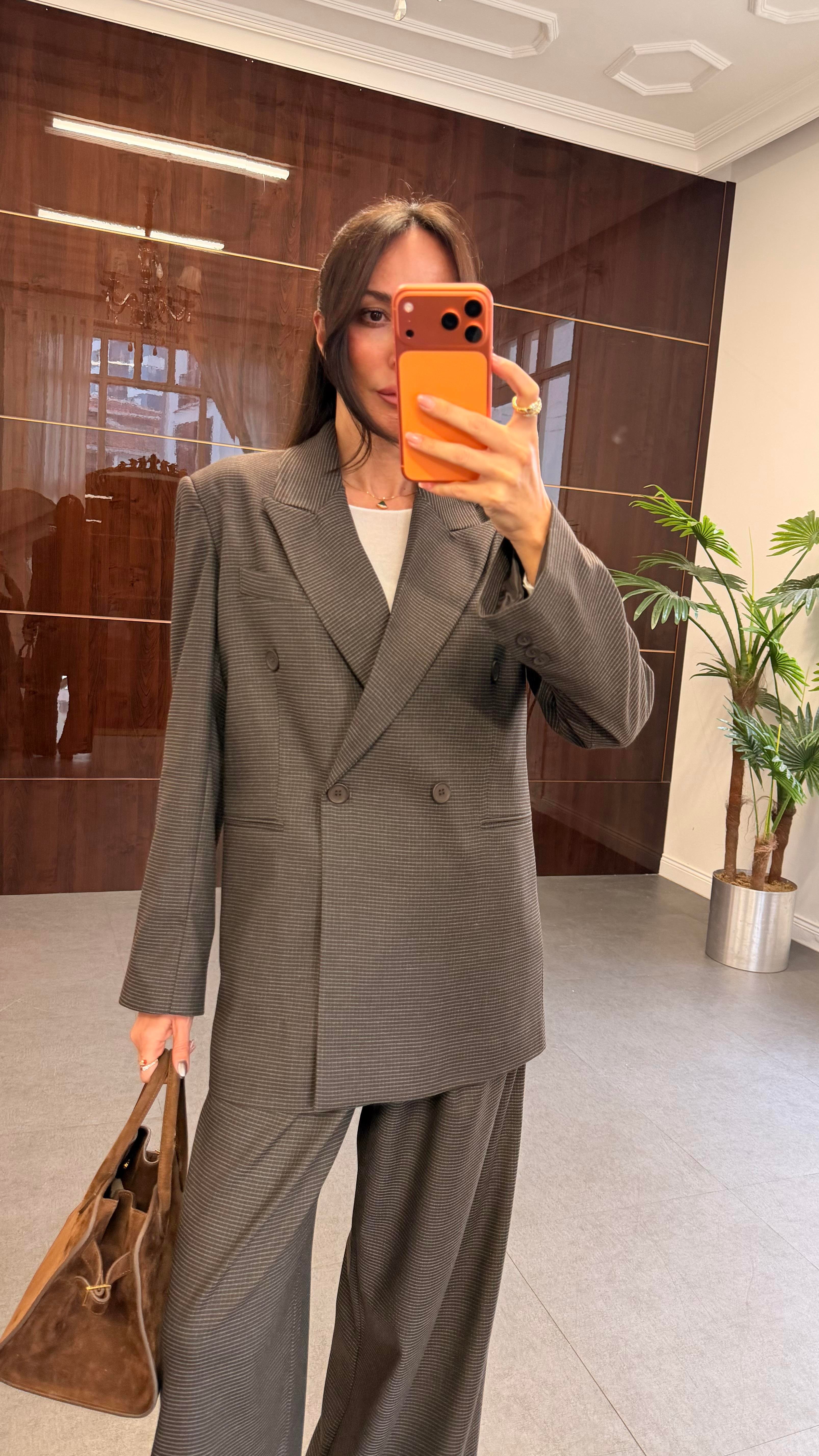 Kahve Pötikare Blazer Ceket