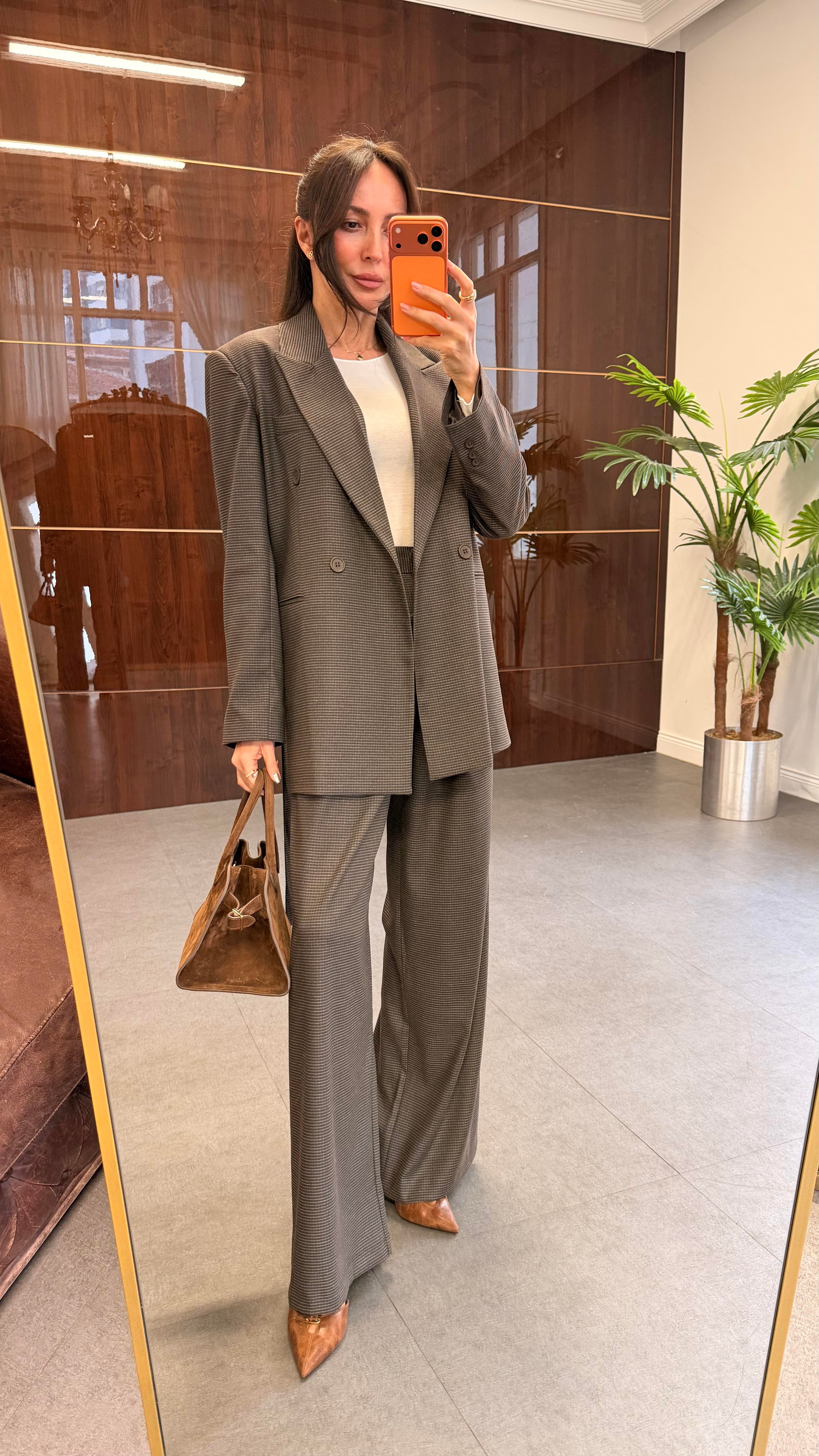 Kahve Pötikare Blazer Ceket