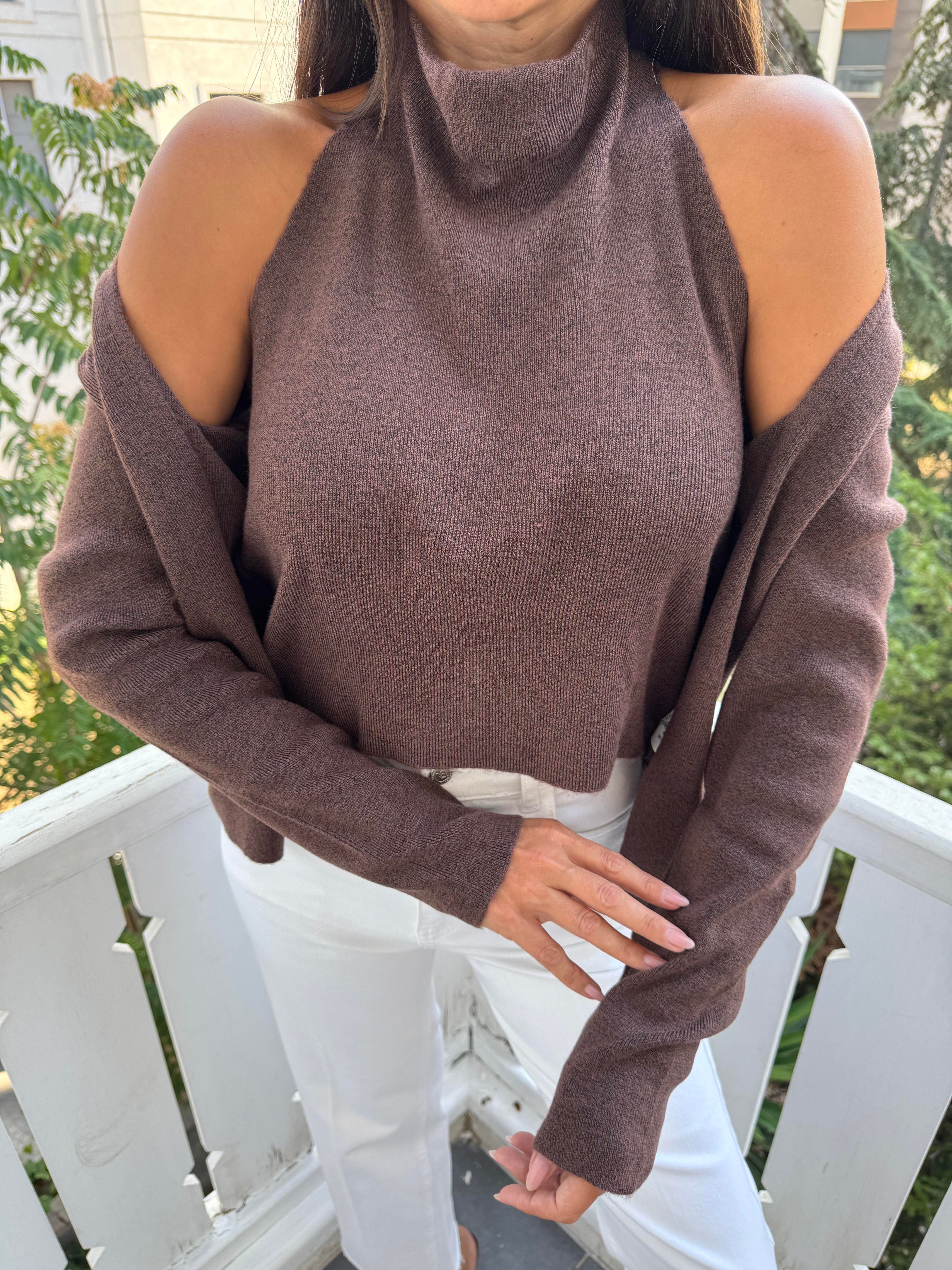 Kahve Tasarım Bluzlu Hırka