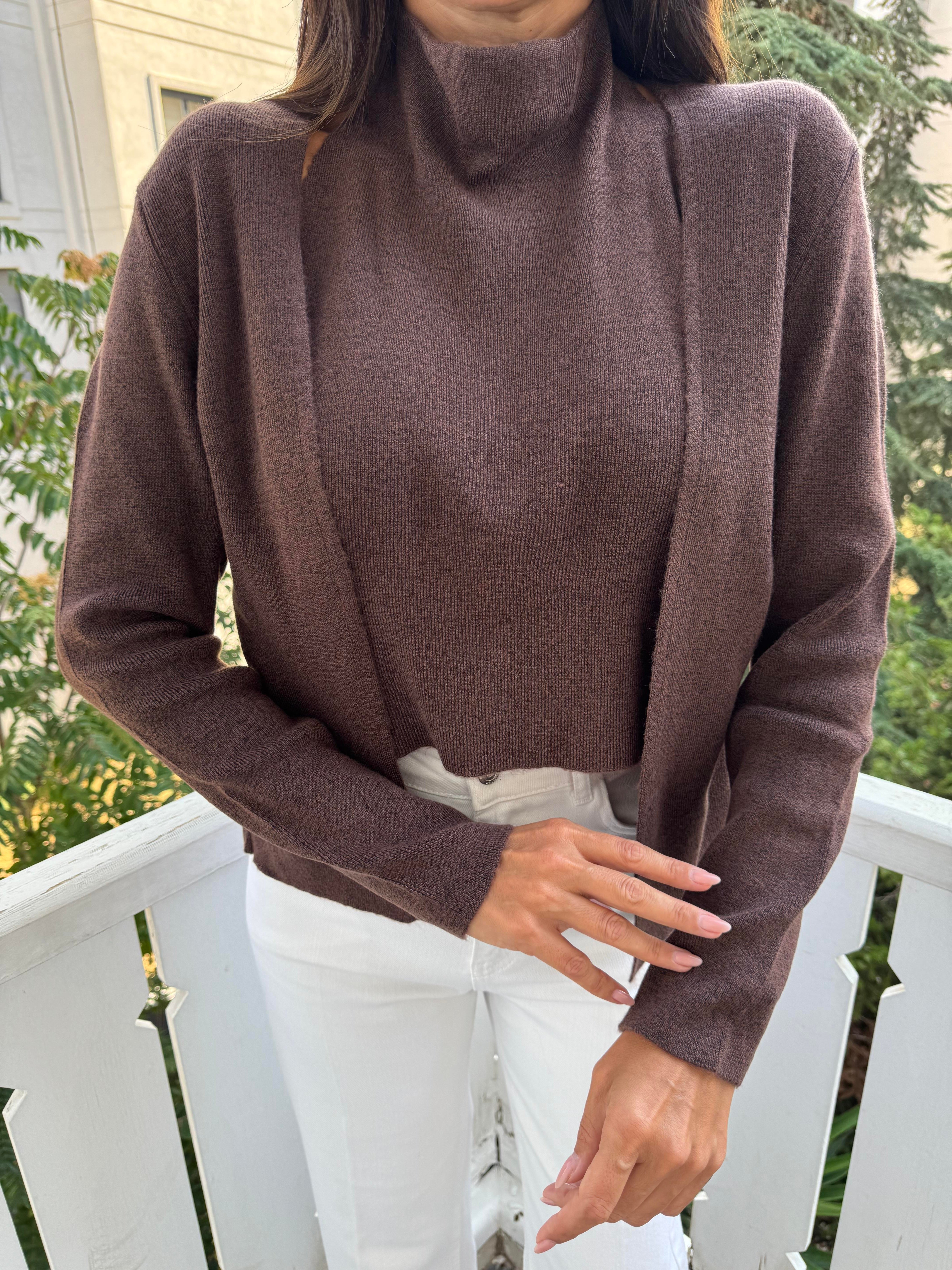 Kahve Tasarım Bluzlu Hırka