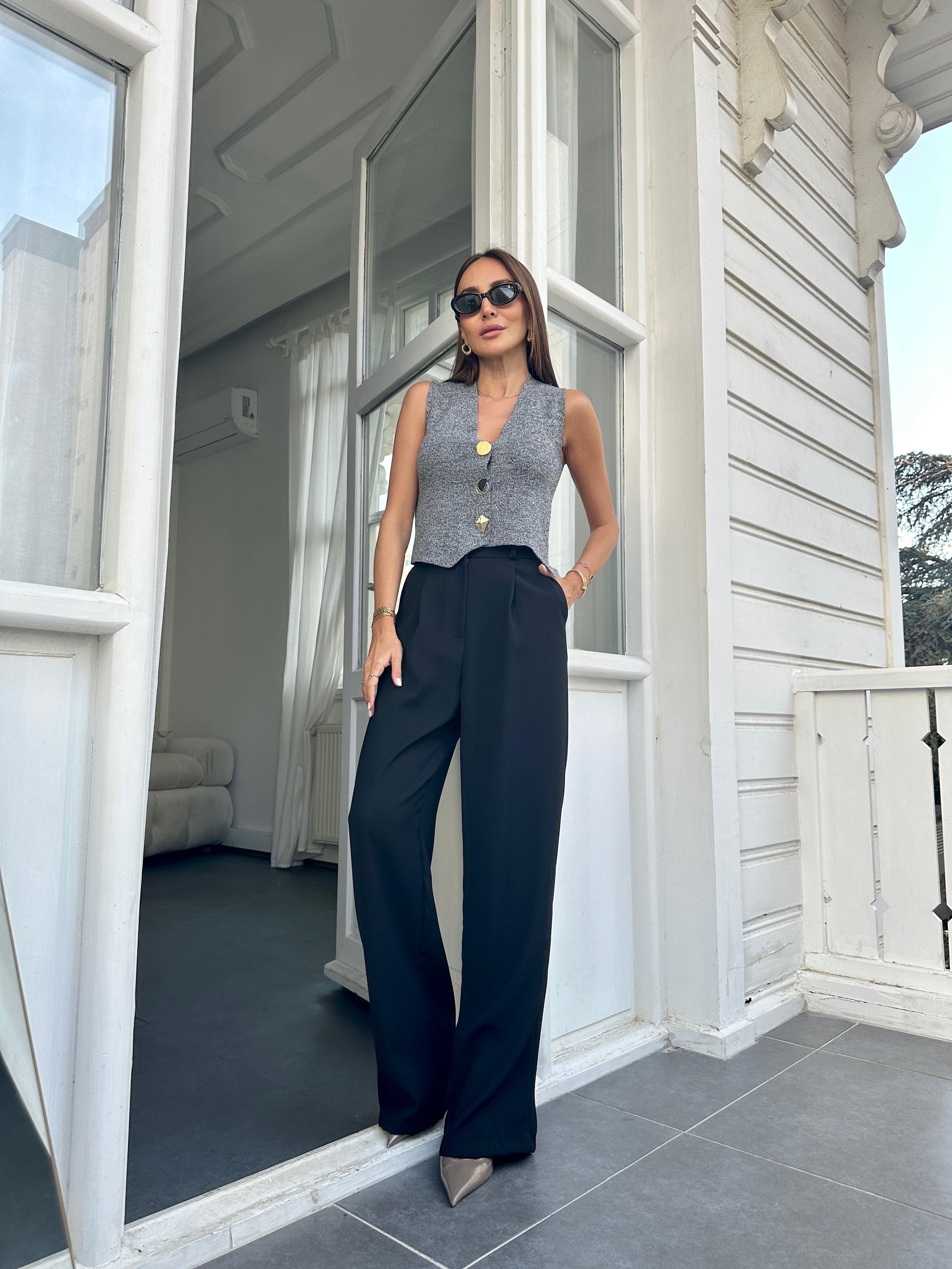 Kırçıllı Gri Çelik Örme Yelek