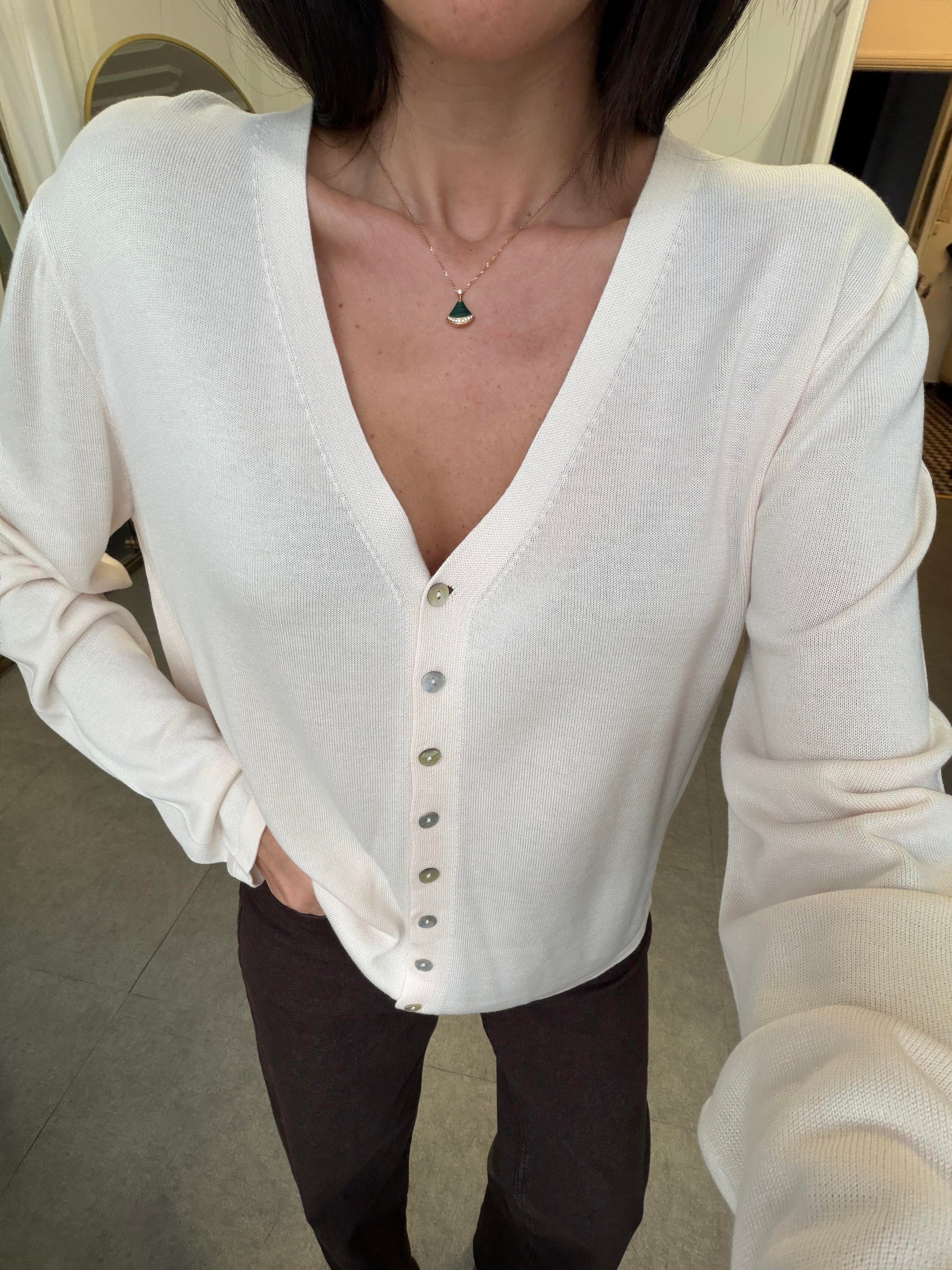 Krem 9 Düğmeli Hırka