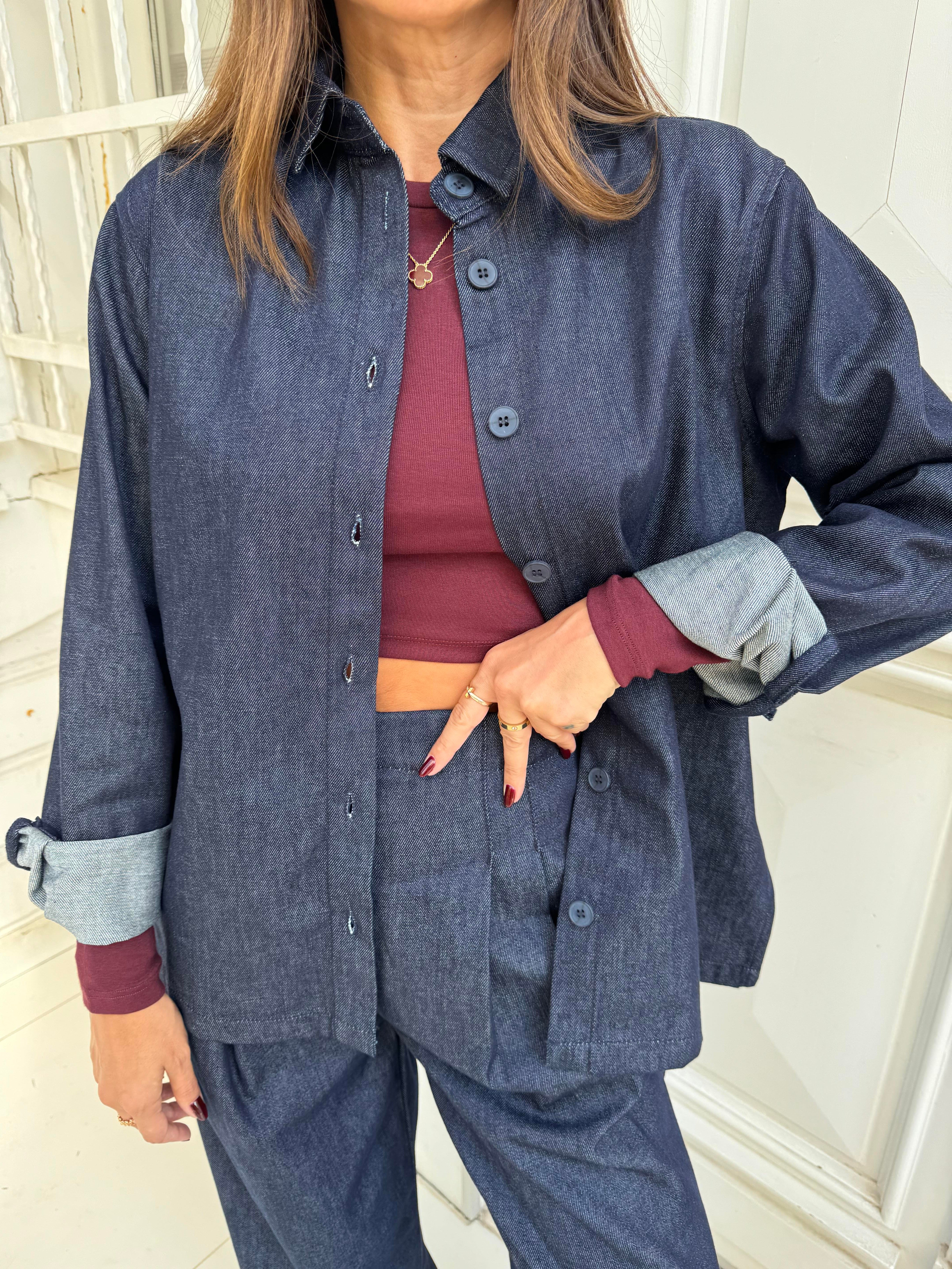 Lacivert Denim Gömlek
