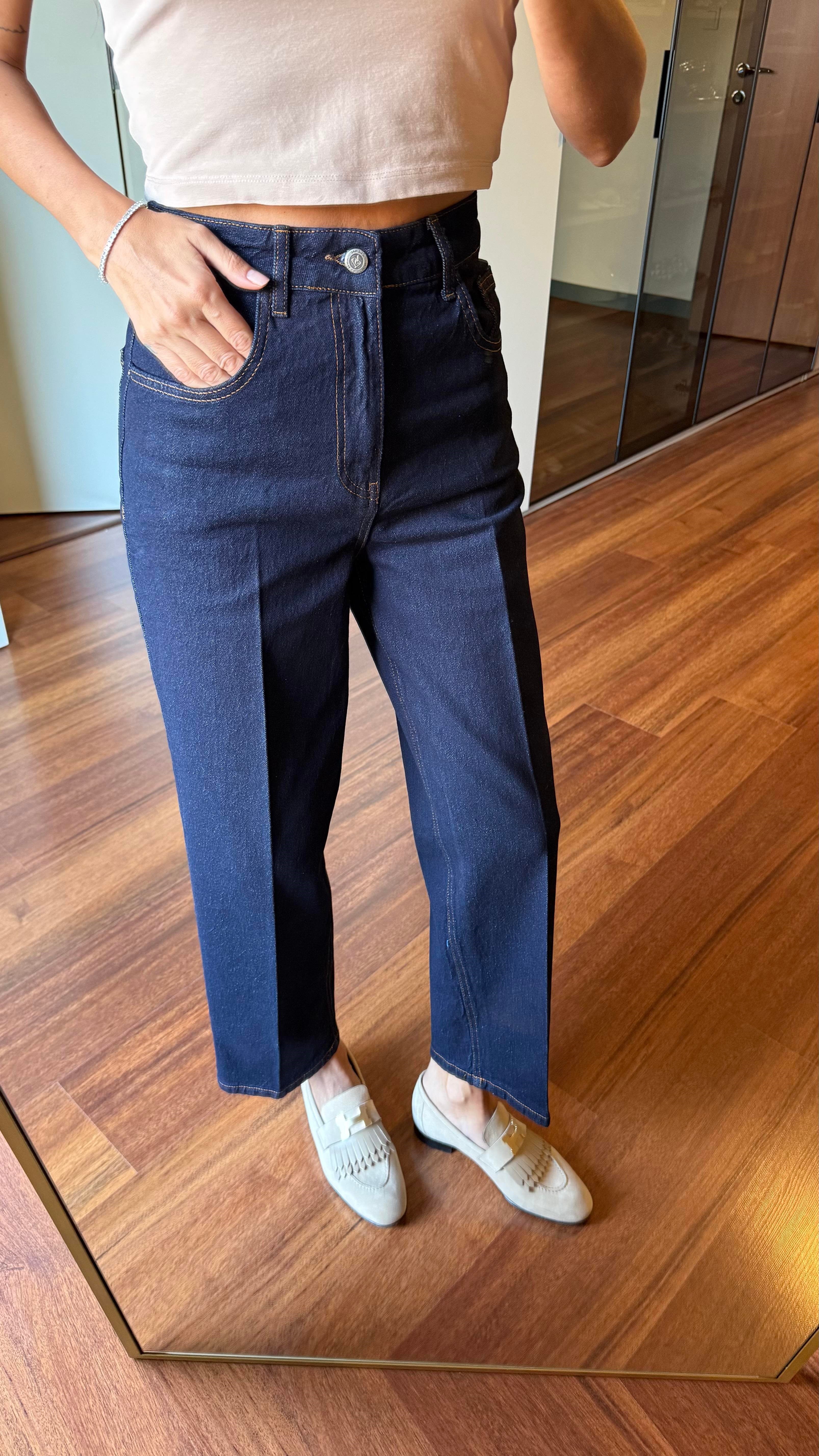 Lacivert Skater Ütü İzli Jean Pantolon