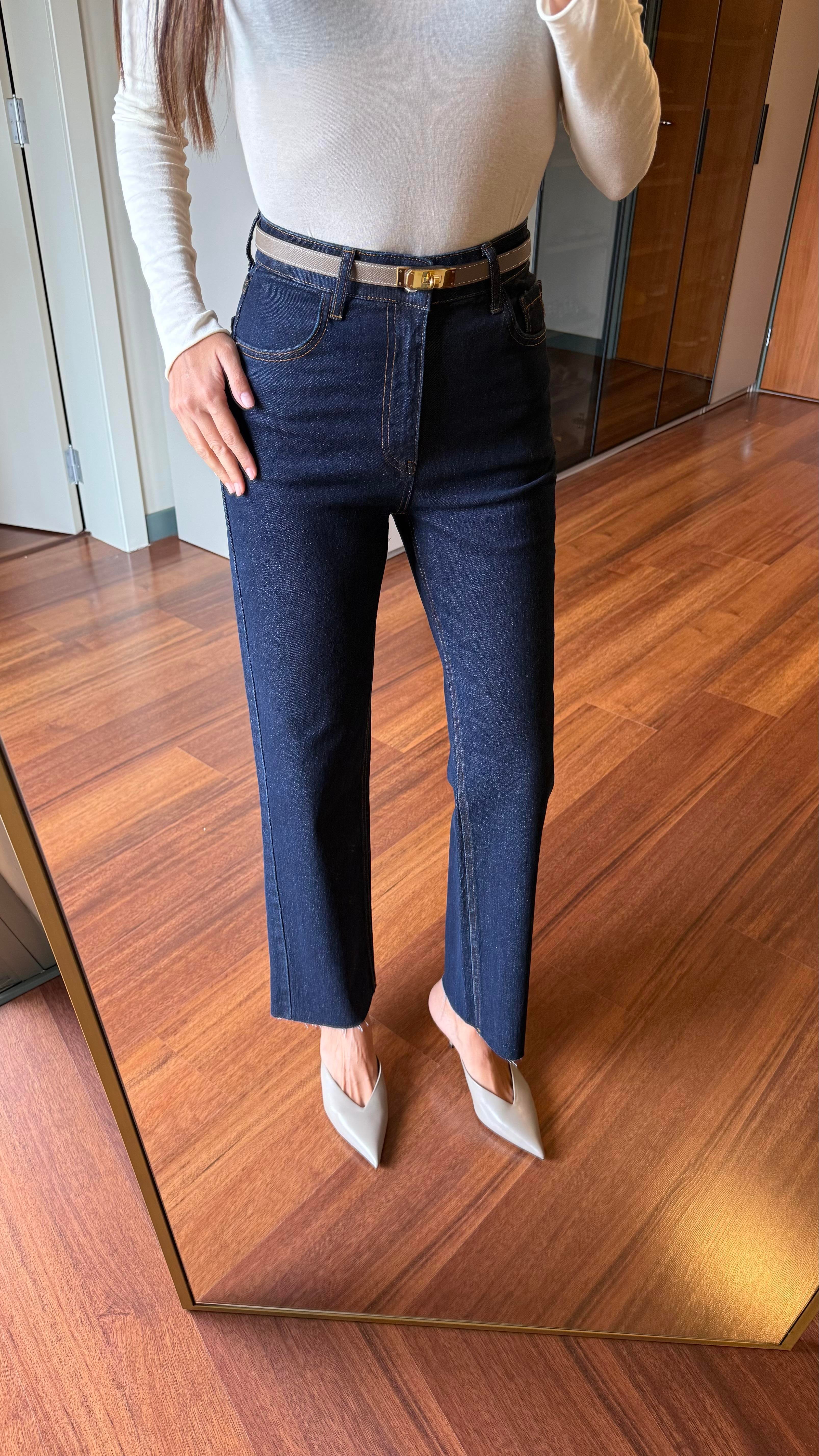 Lacivert Yıkamalı Düz Kesim Jean Pantolon