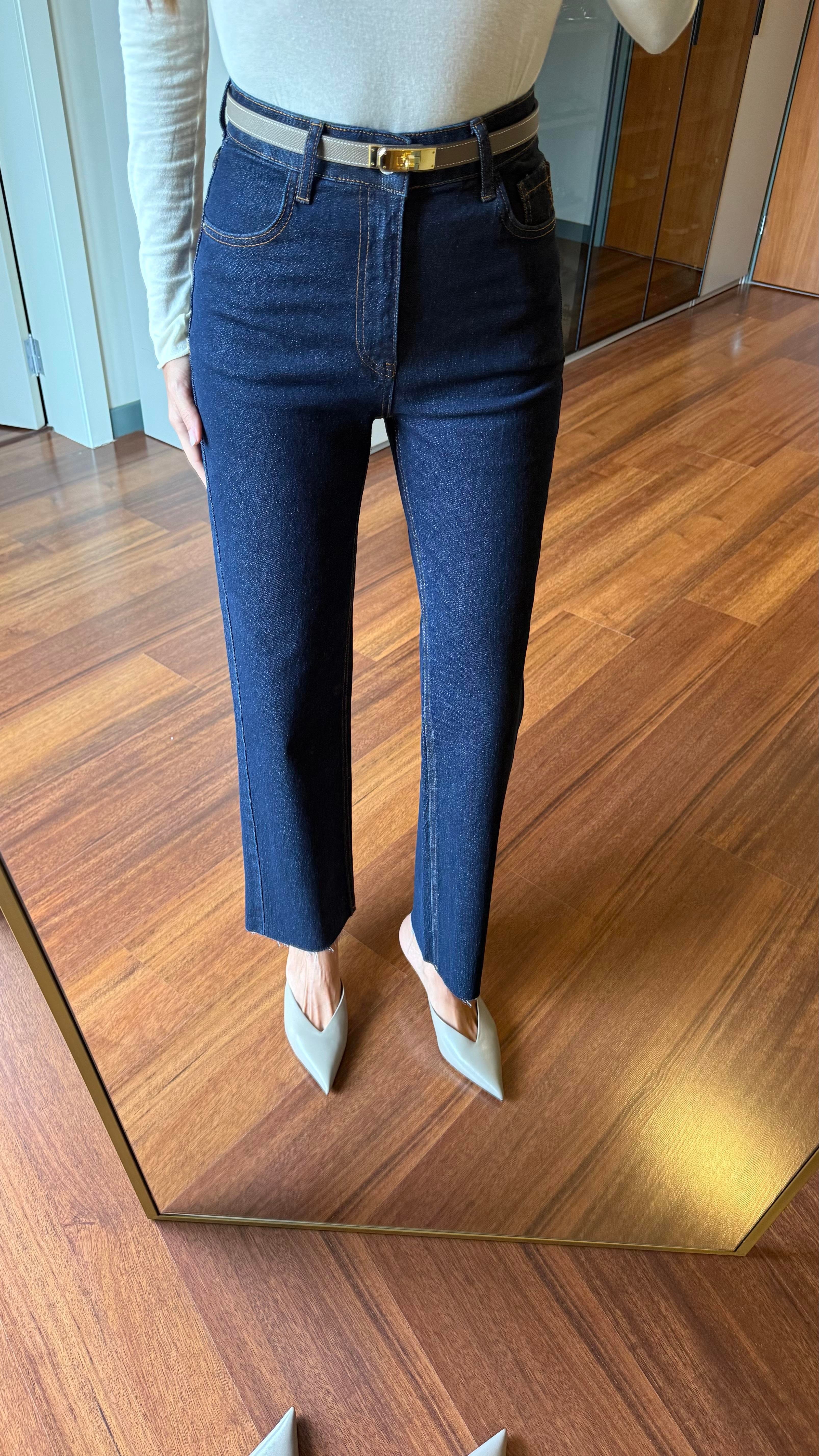 Lacivert Yıkamalı Düz Kesim Jean Pantolon