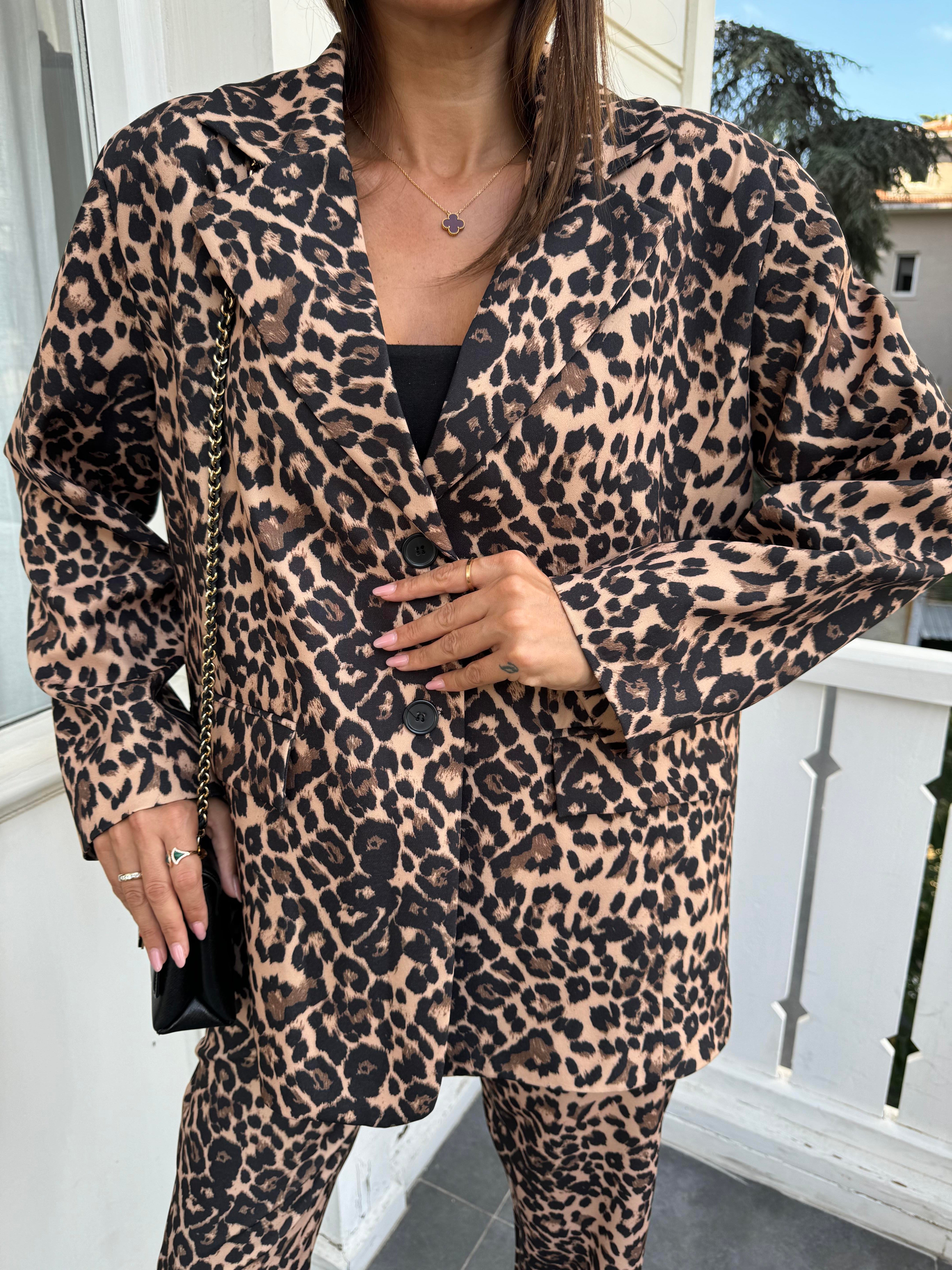 Leopar Desenli Ceket