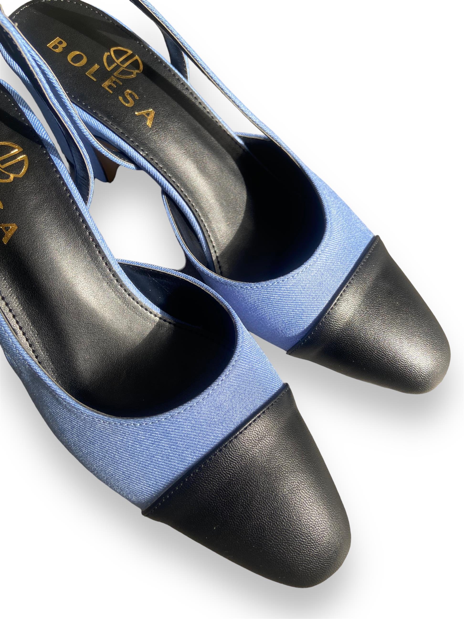 Mavi Ella Topuklu Ayakkabı