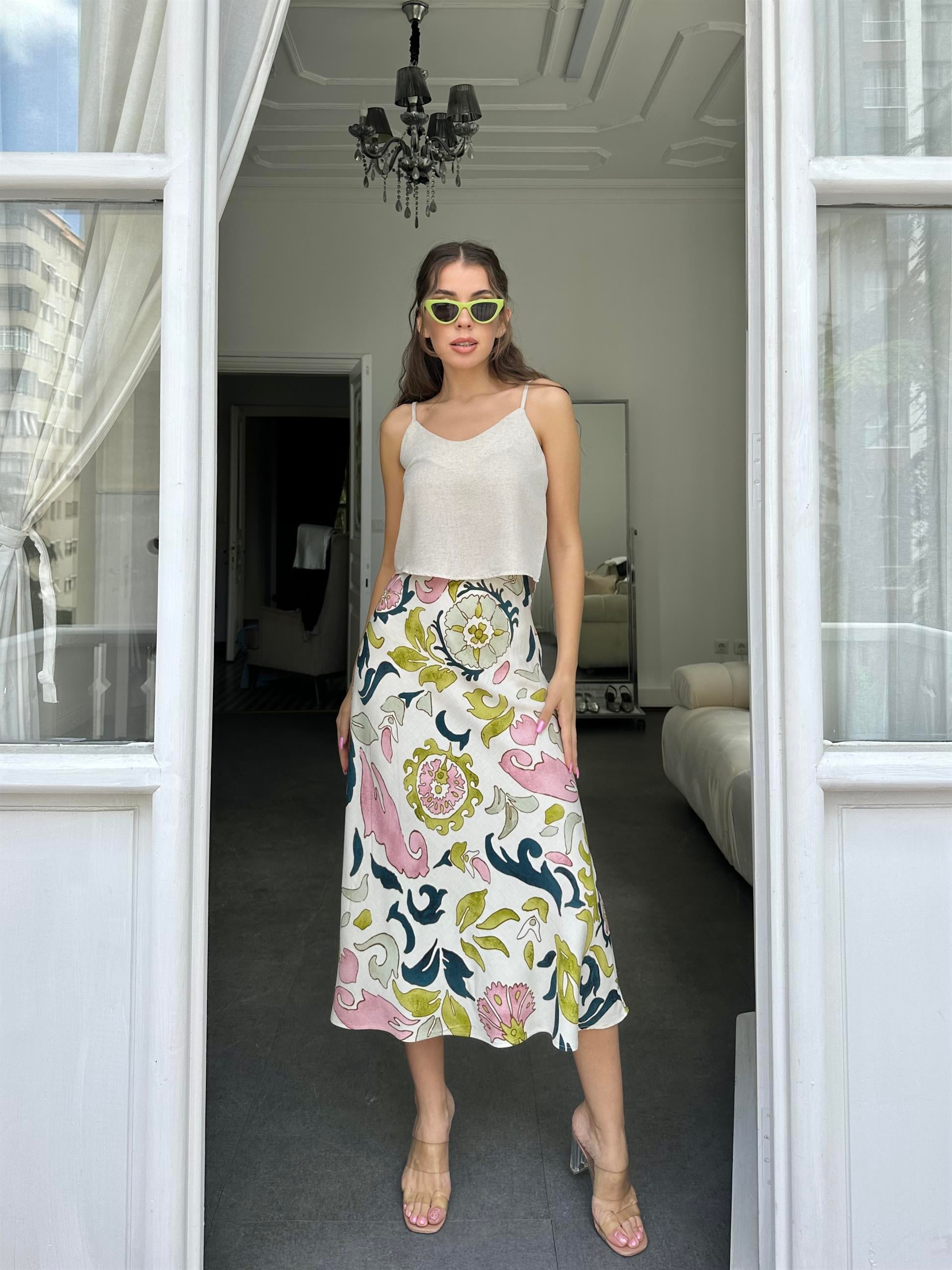 Naturel  İp Askılı Bluz