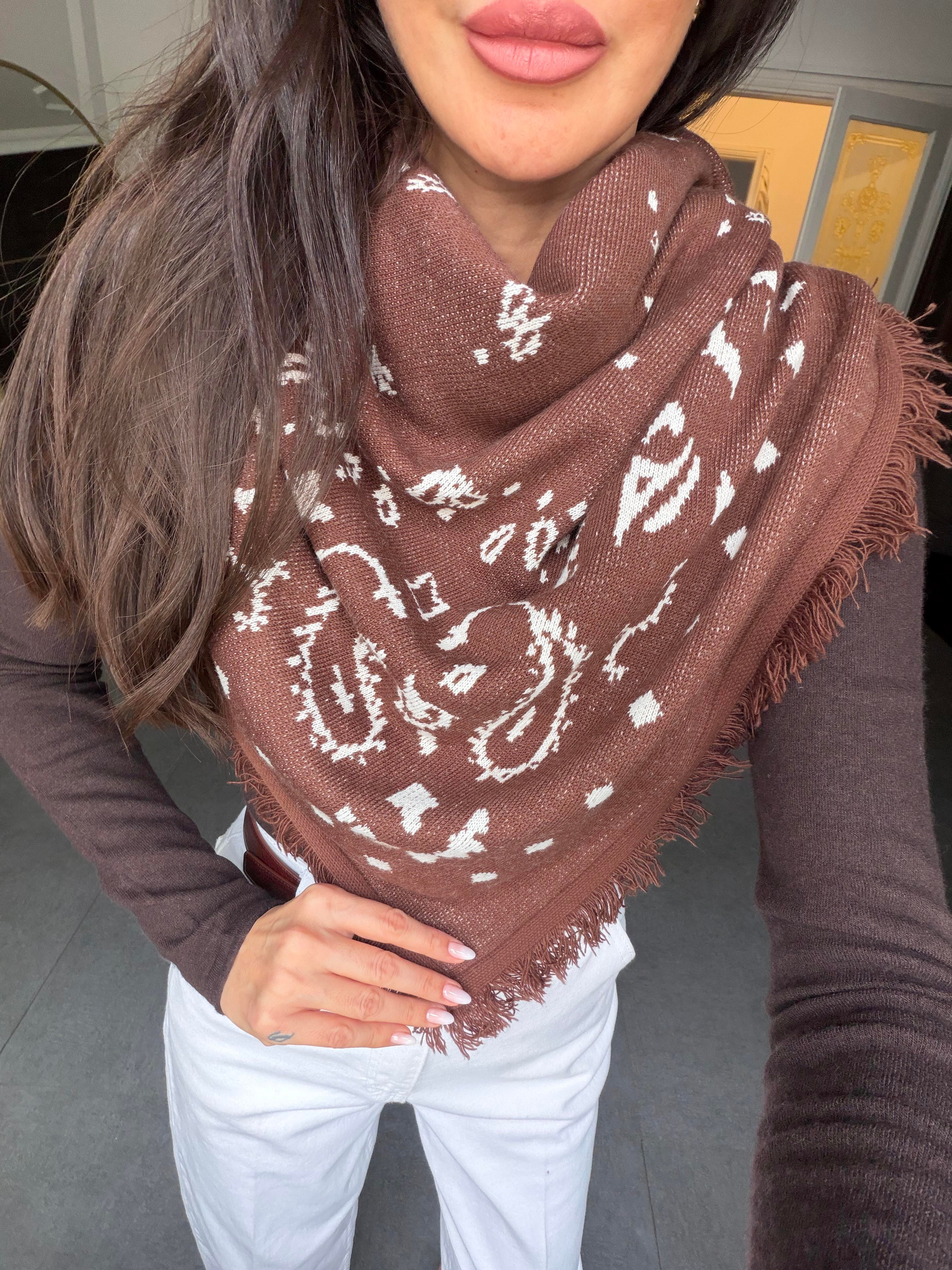 Orta Kahve-Krem Şal