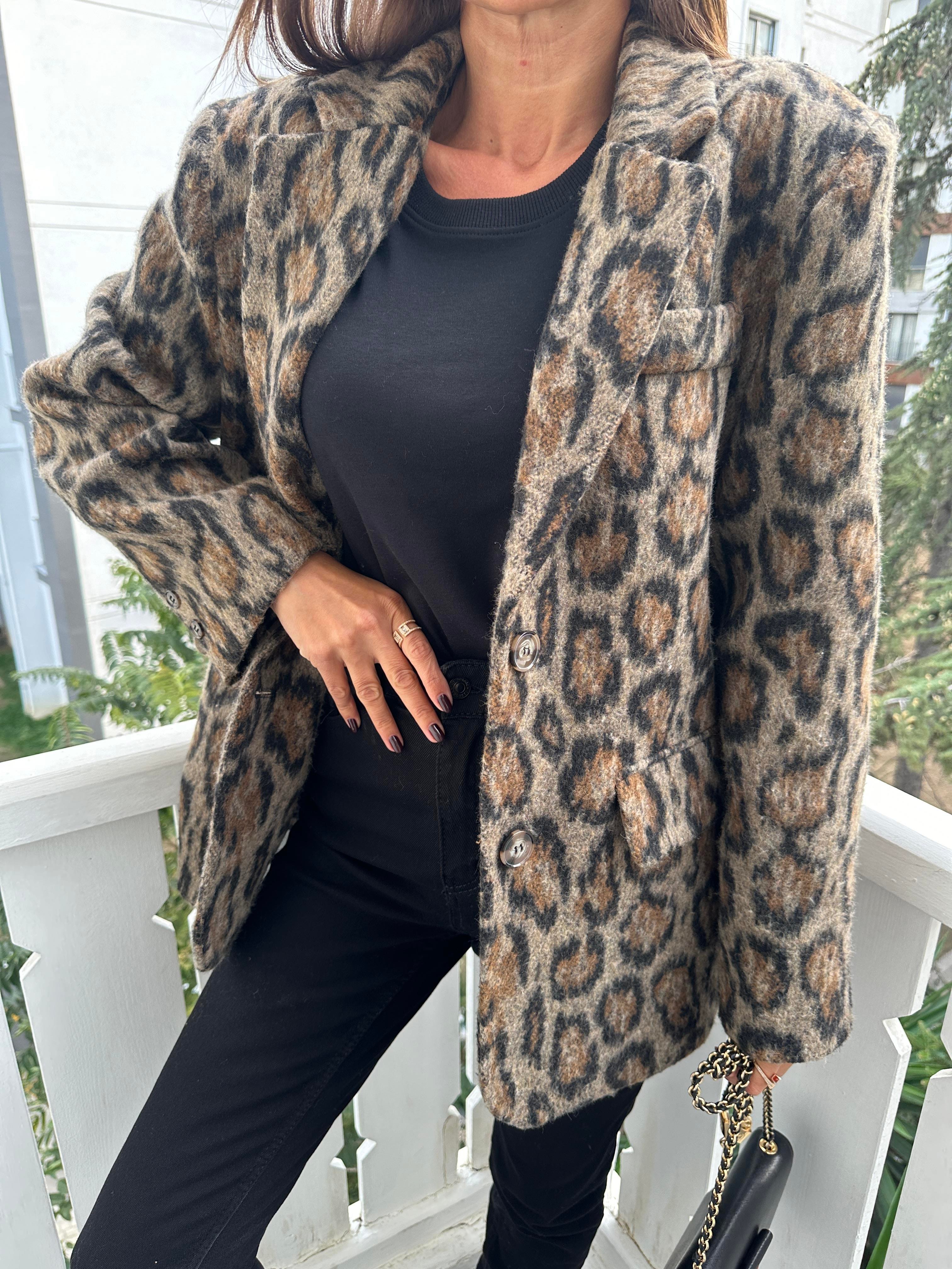 Oversize Leopar Ceket
