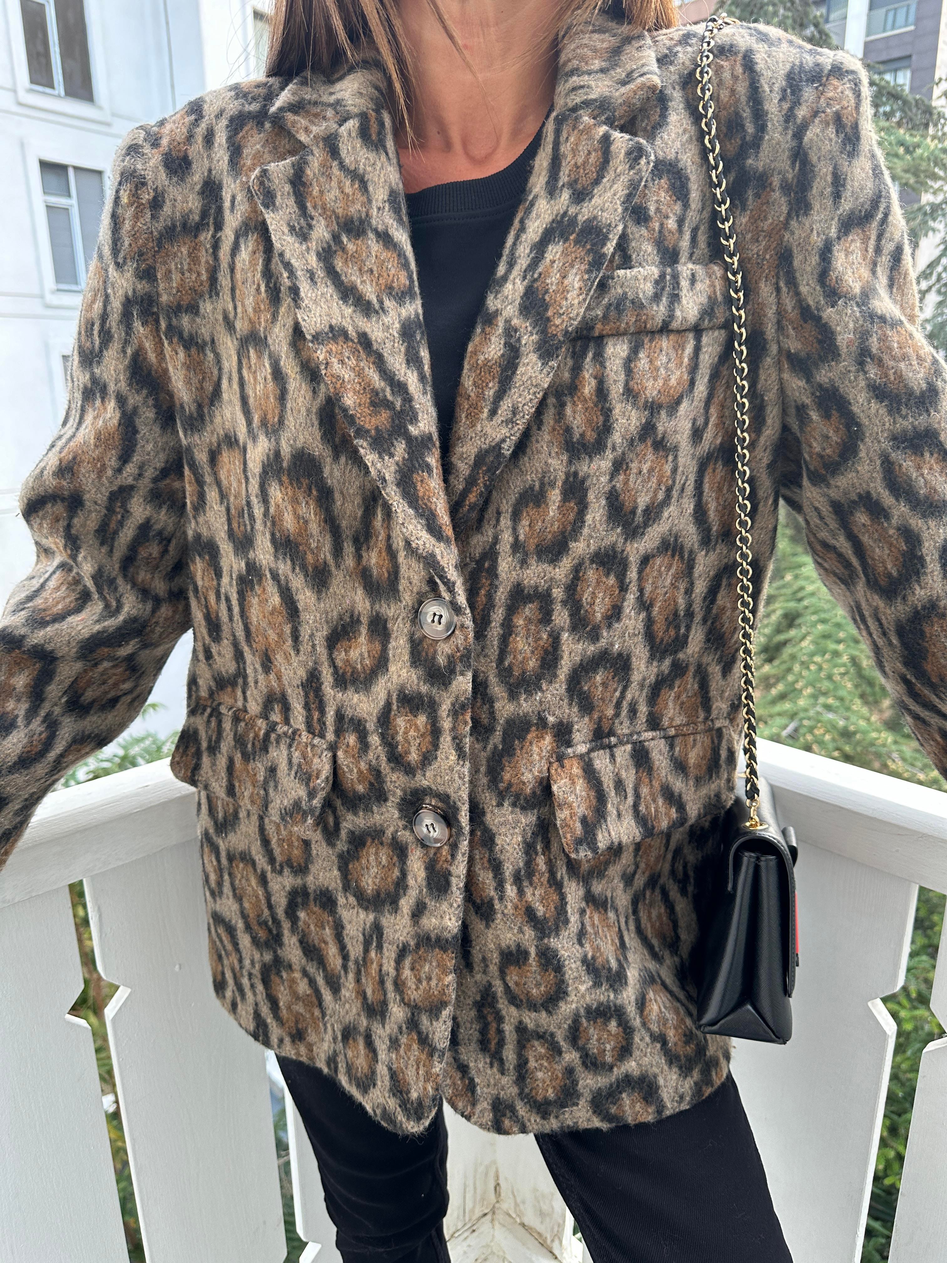 Oversize Leopar Ceket
