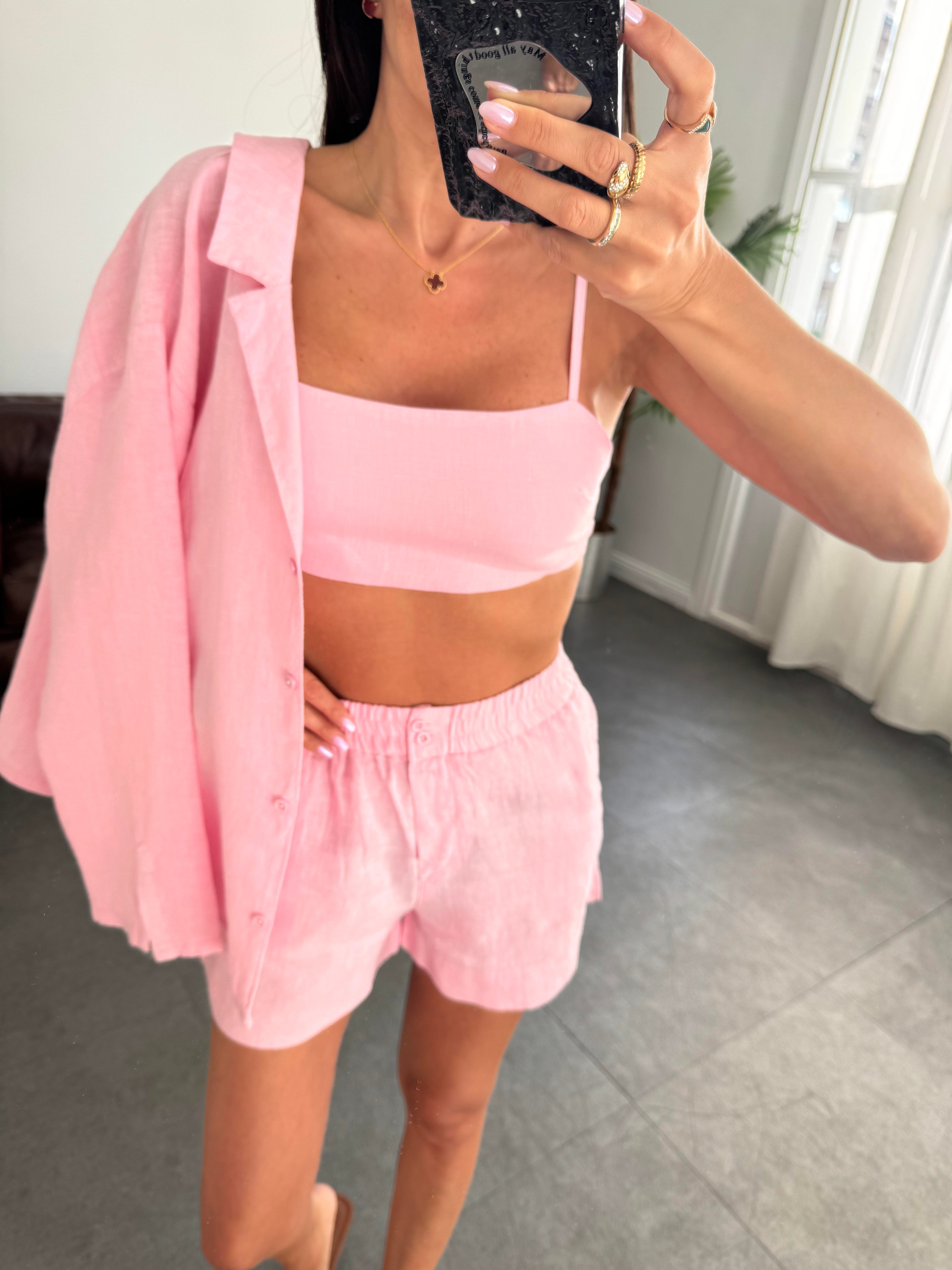 Pembe İp Askılı Büstiyer