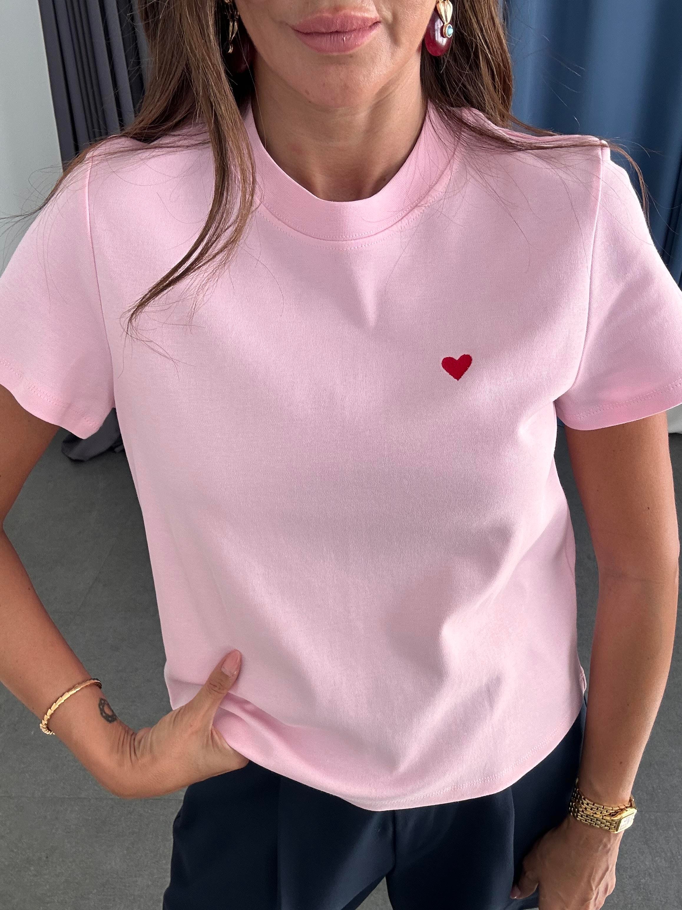 Pembe Kalpli Tişört