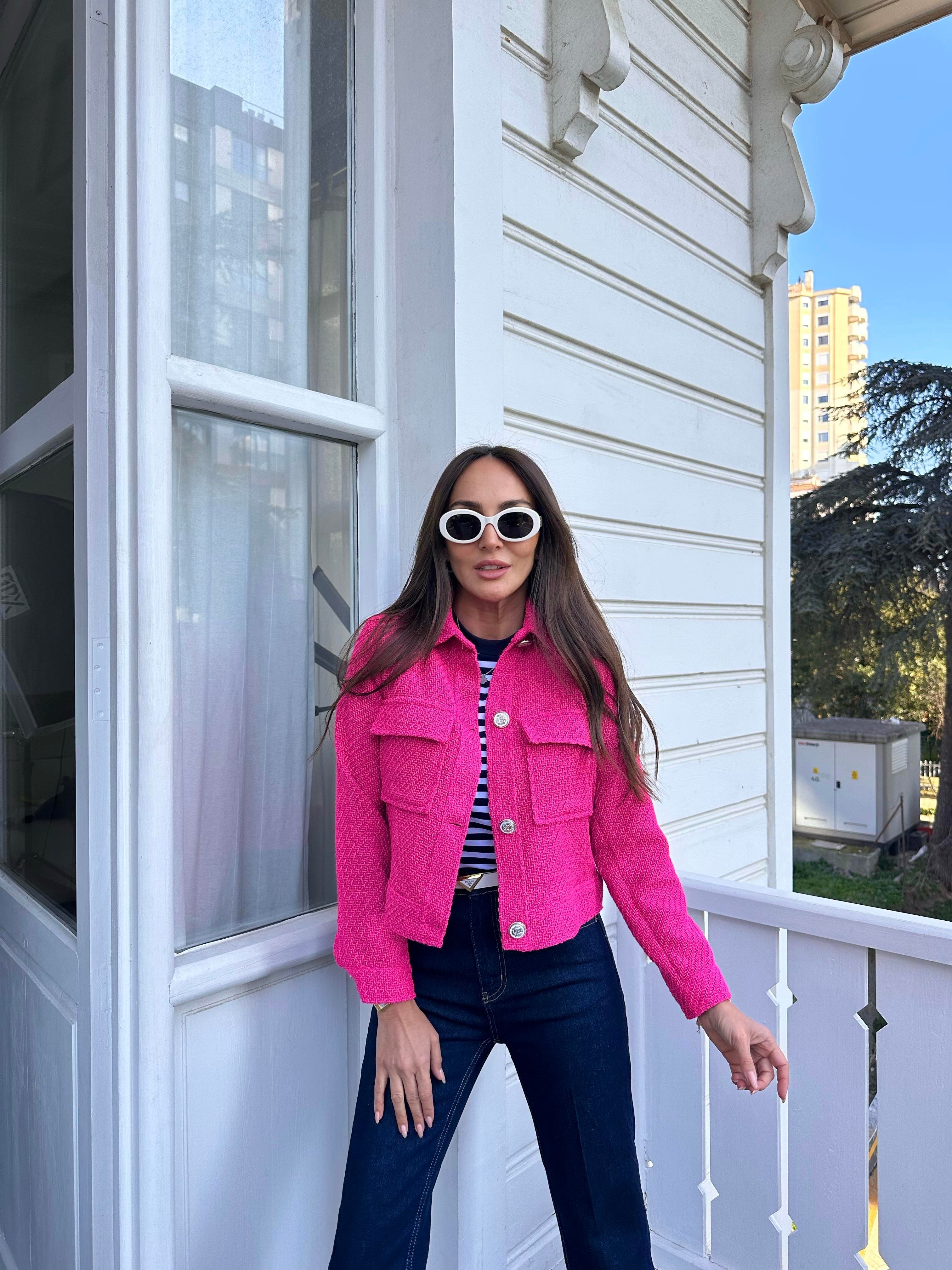 Pembe Tüvit Astarsız Ceket