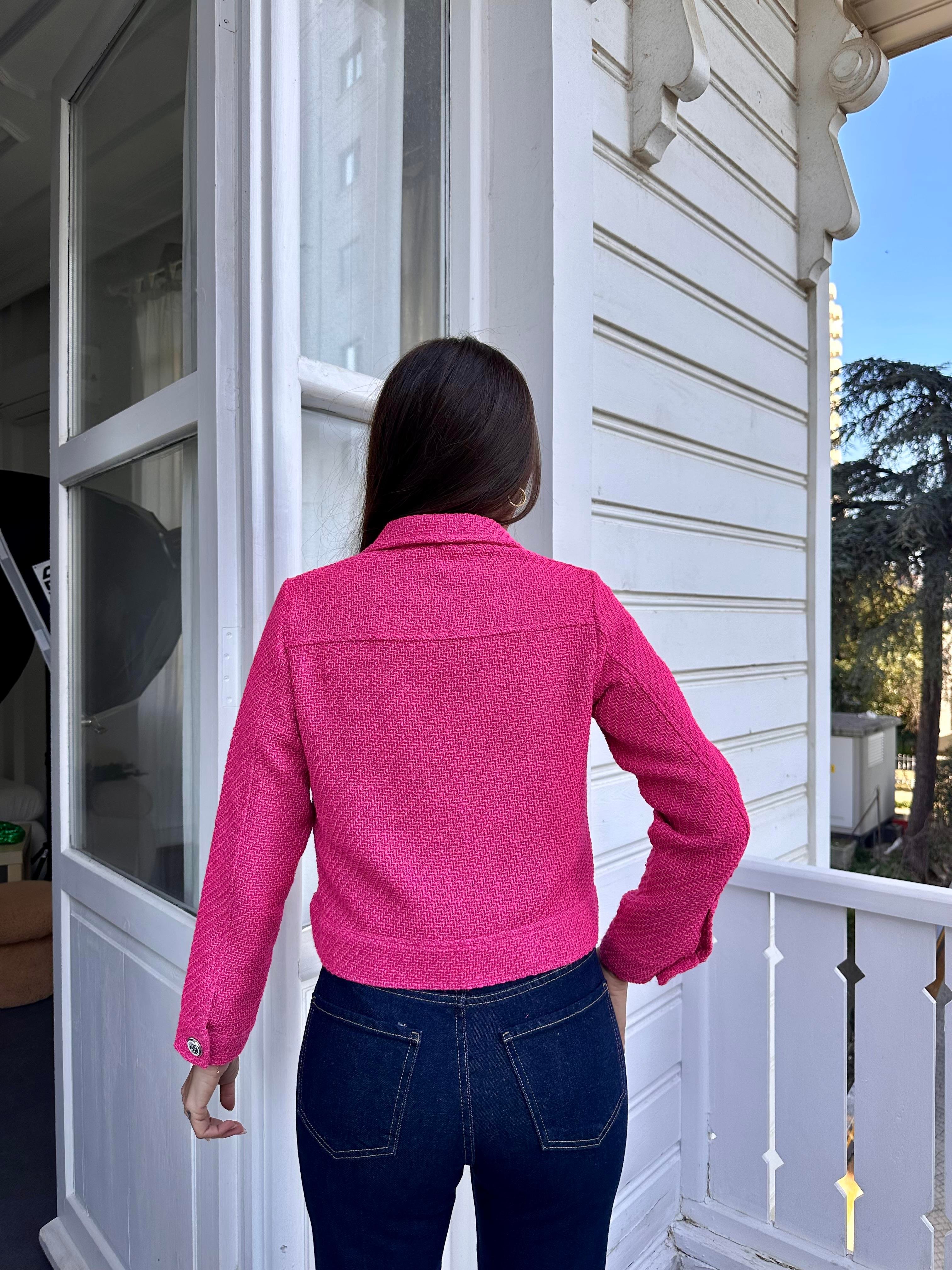 Pembe Tüvit Astarsız Ceket