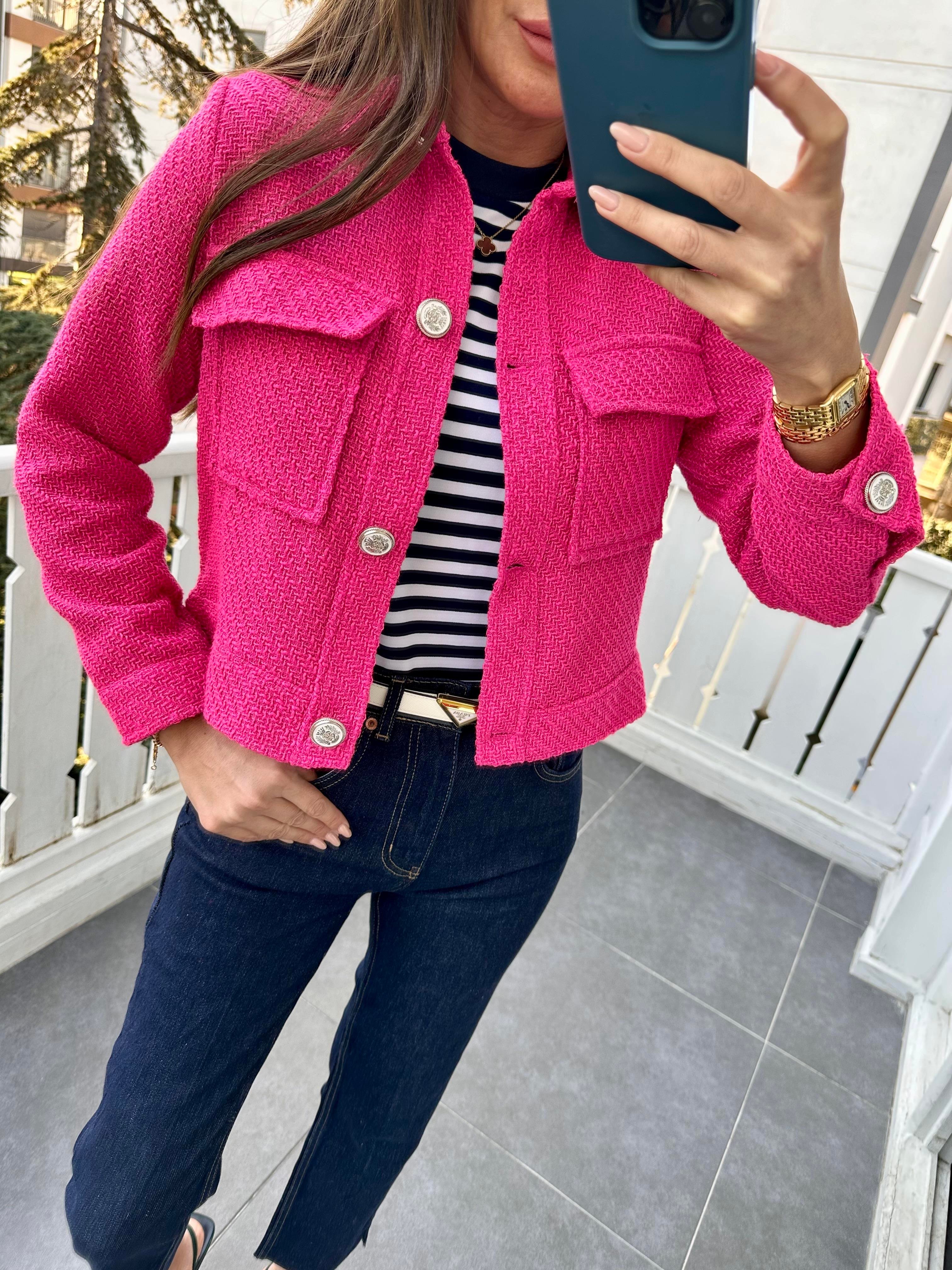 Pembe Tüvit Astarsız Ceket