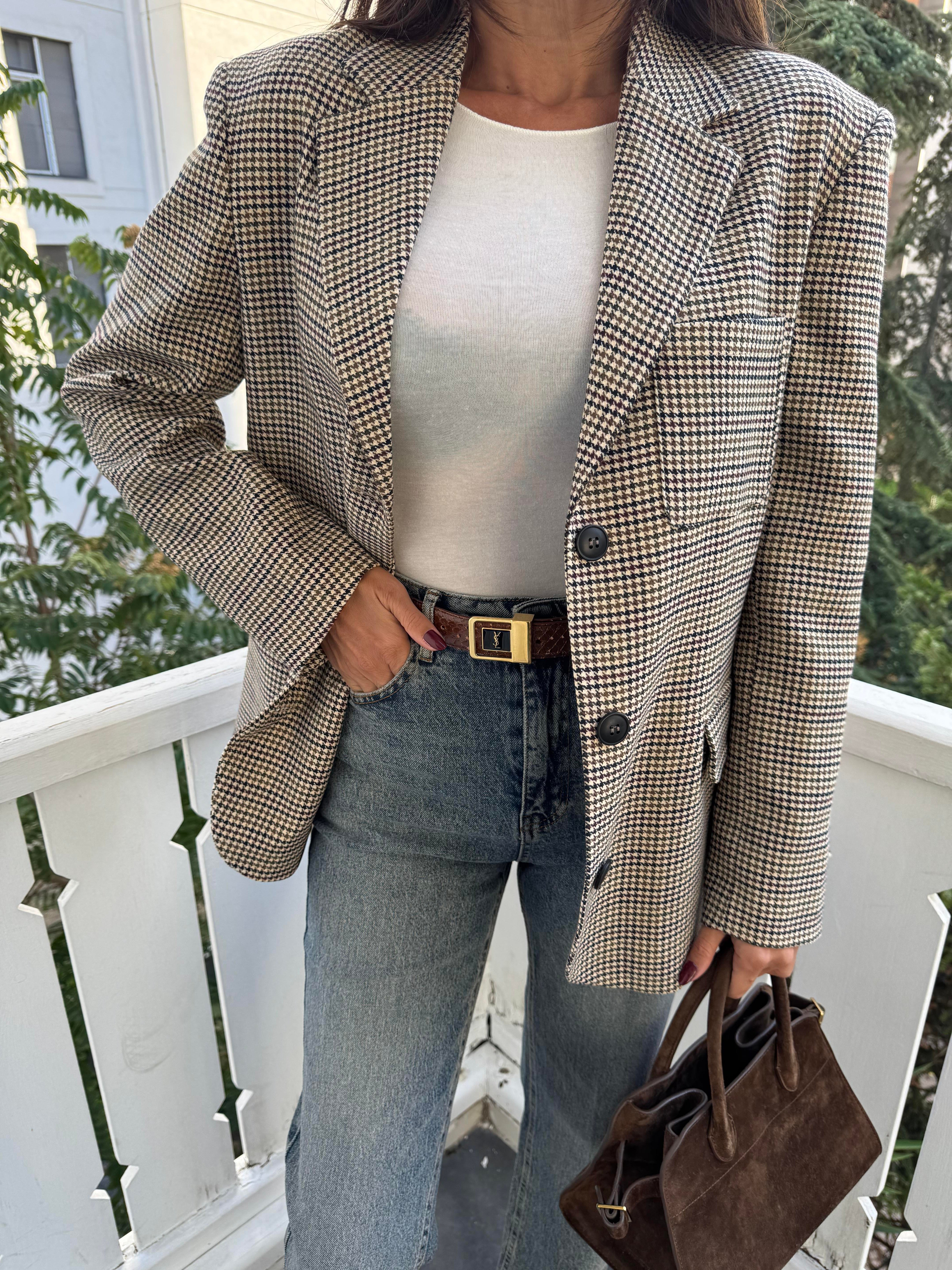 Renkli Pötikareli Cepli Ceket