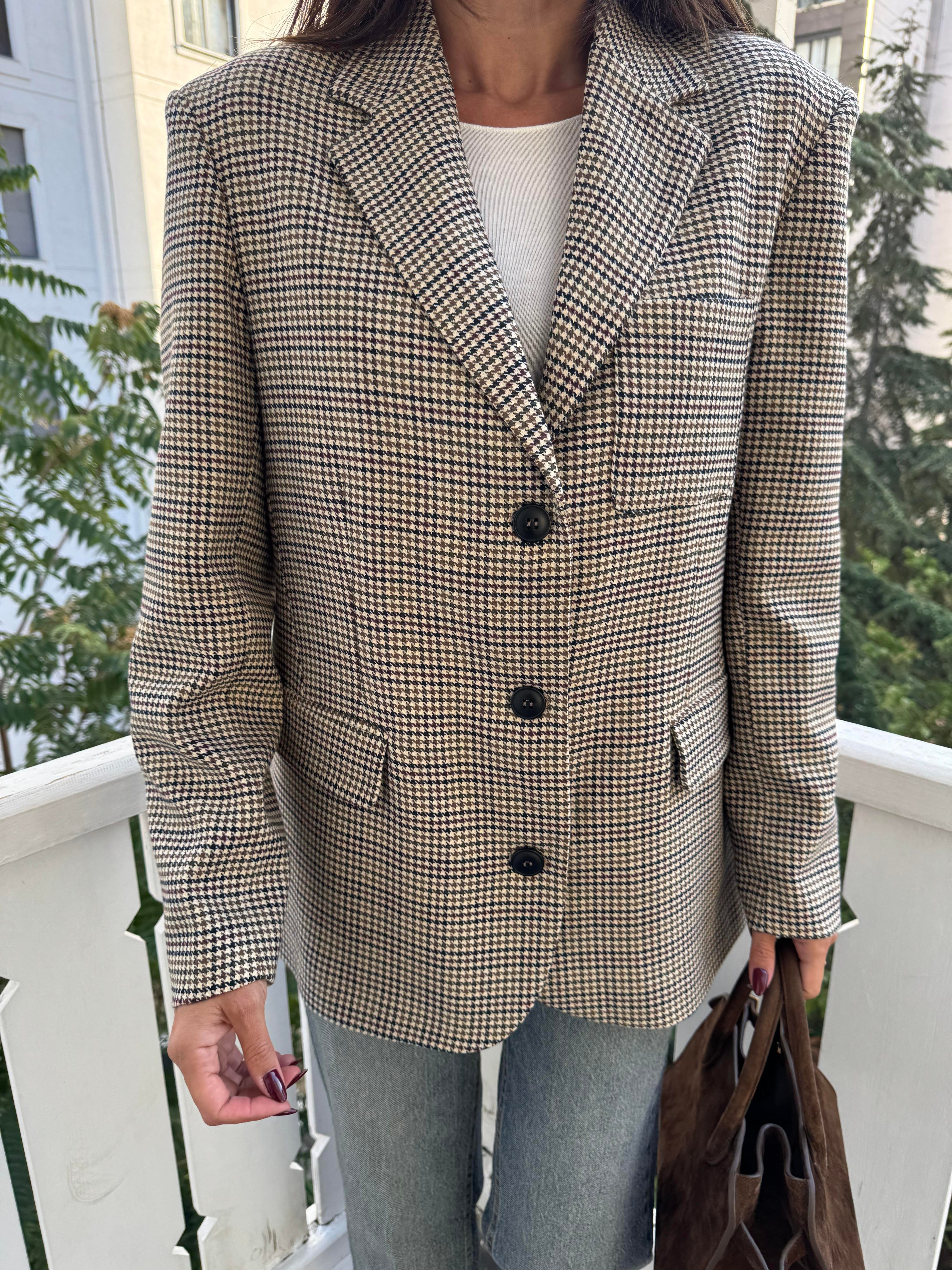 Renkli Pötikareli Cepli Ceket