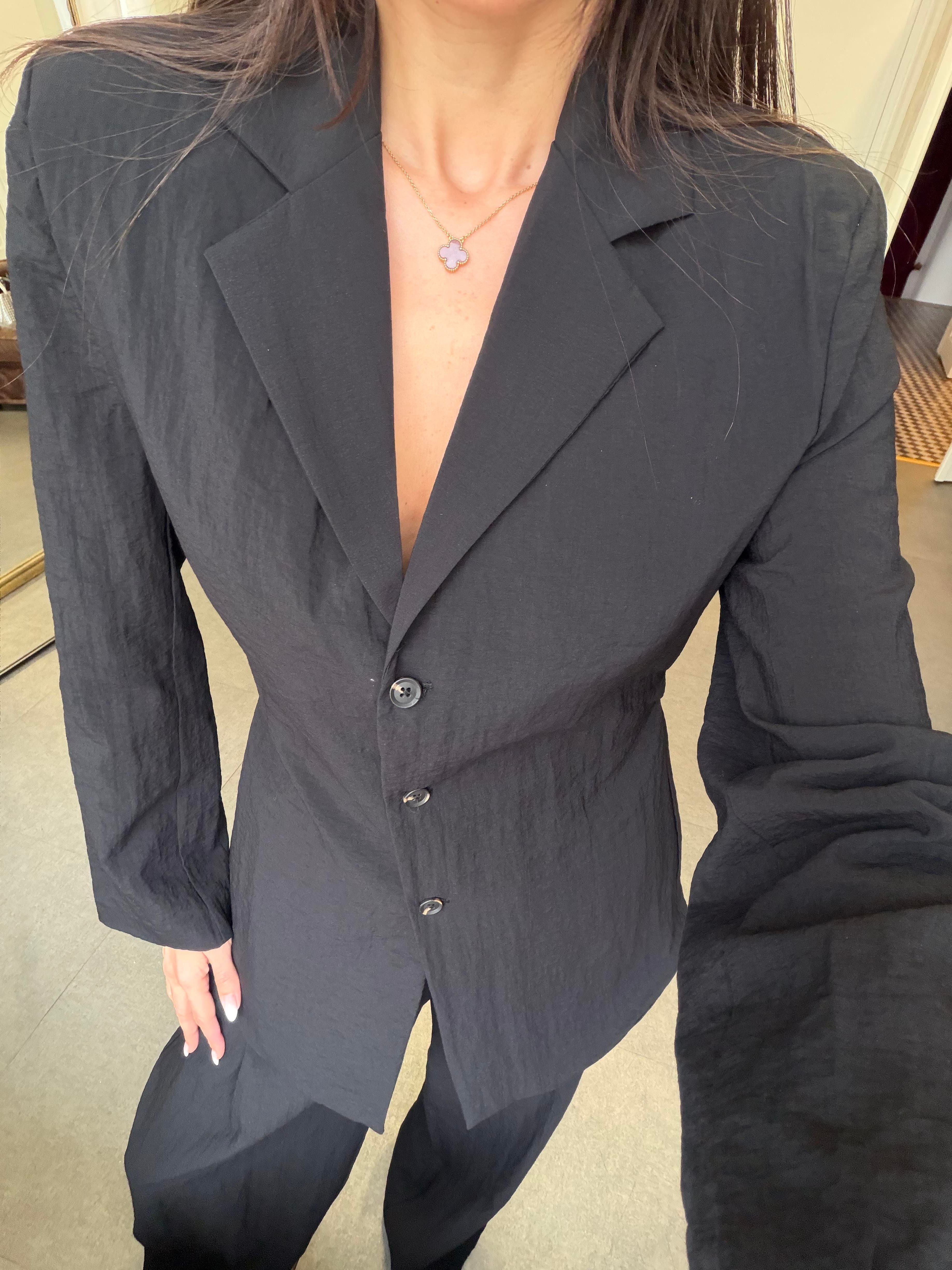 Siyah Astarsız Ceket Pantolon Takım