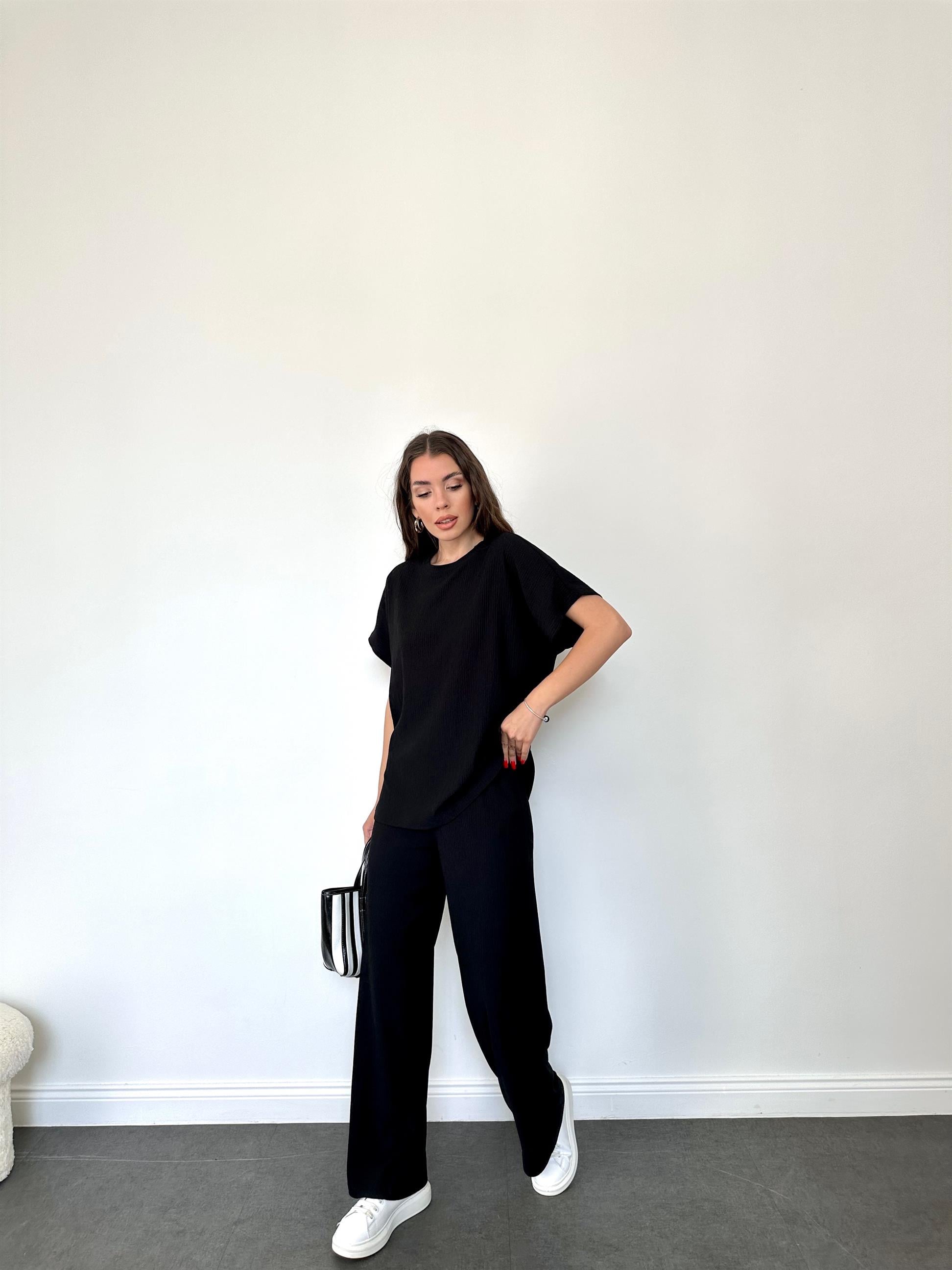 Siyah  Basic Örme Takım