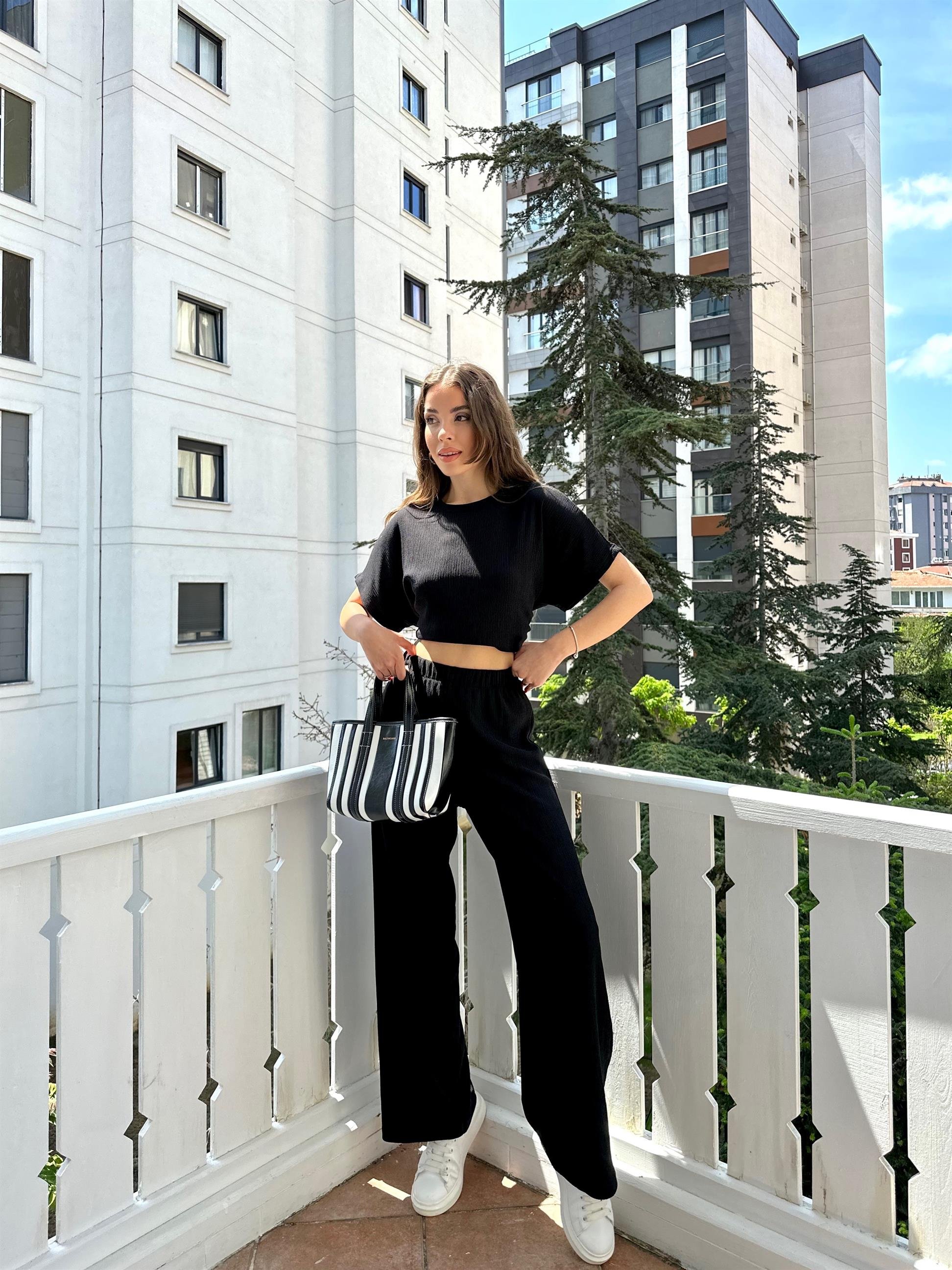 Siyah  Basic Örme Takım