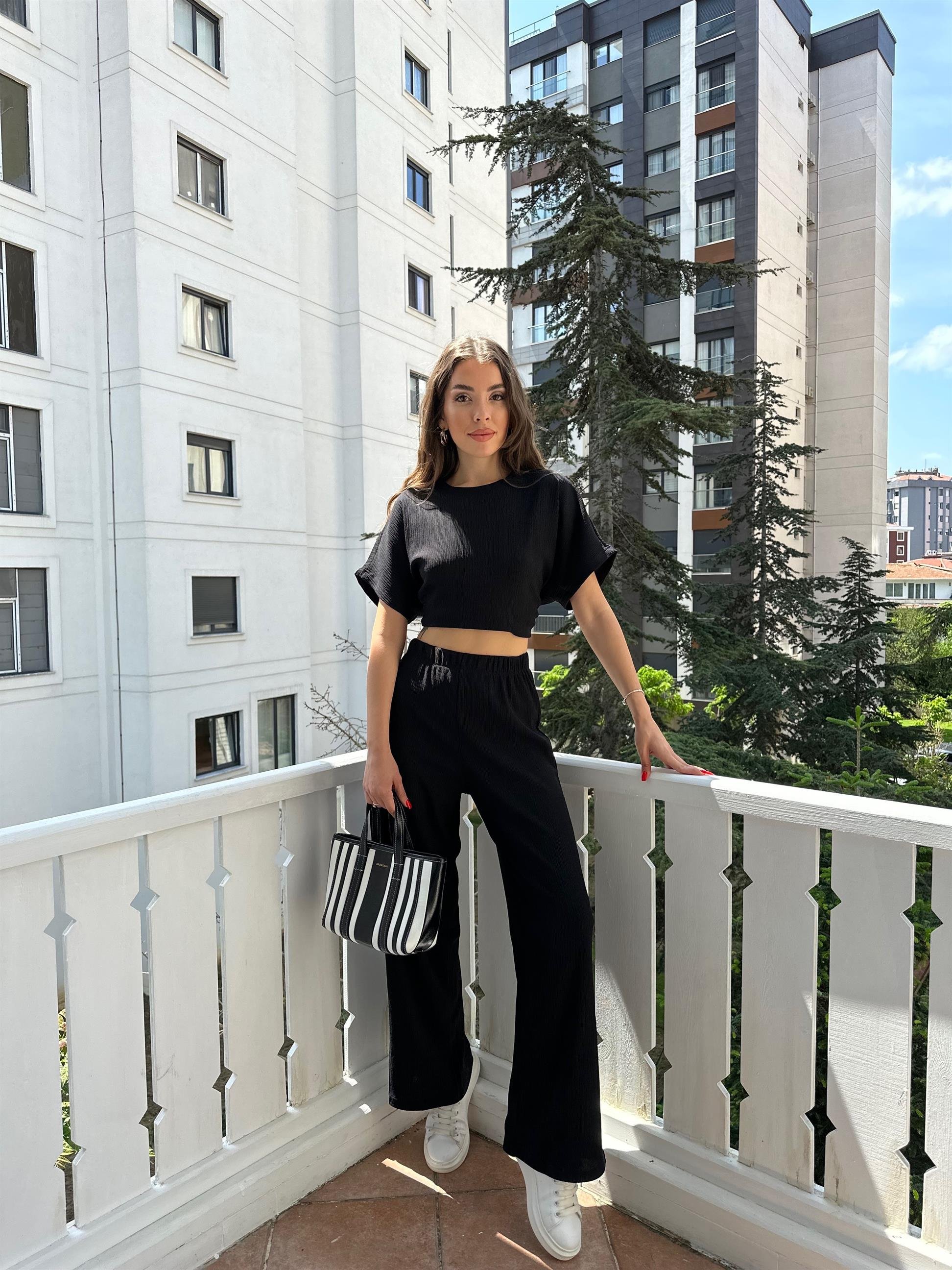 Siyah  Basic Örme Takım