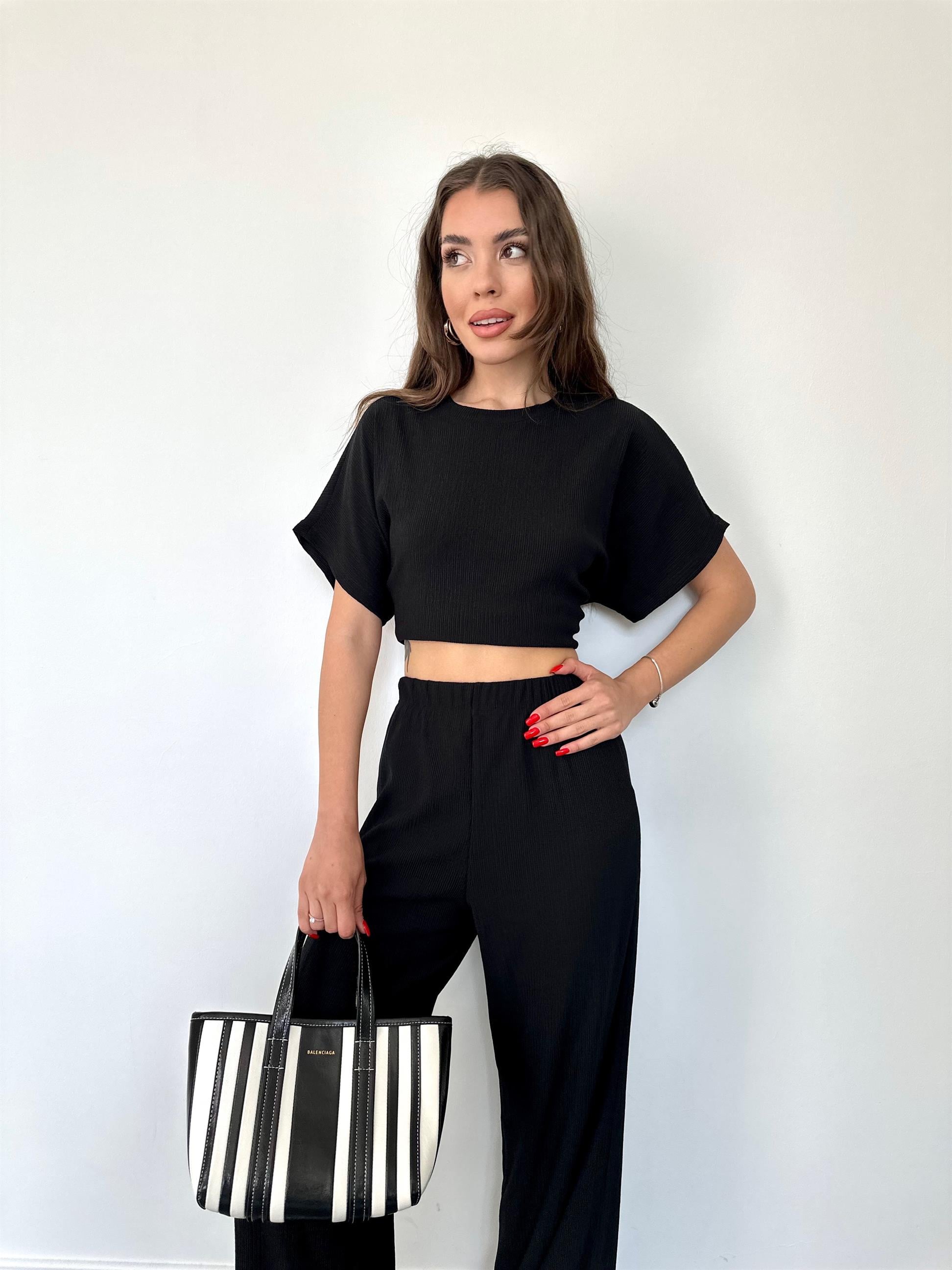 Siyah  Basic Örme Takım