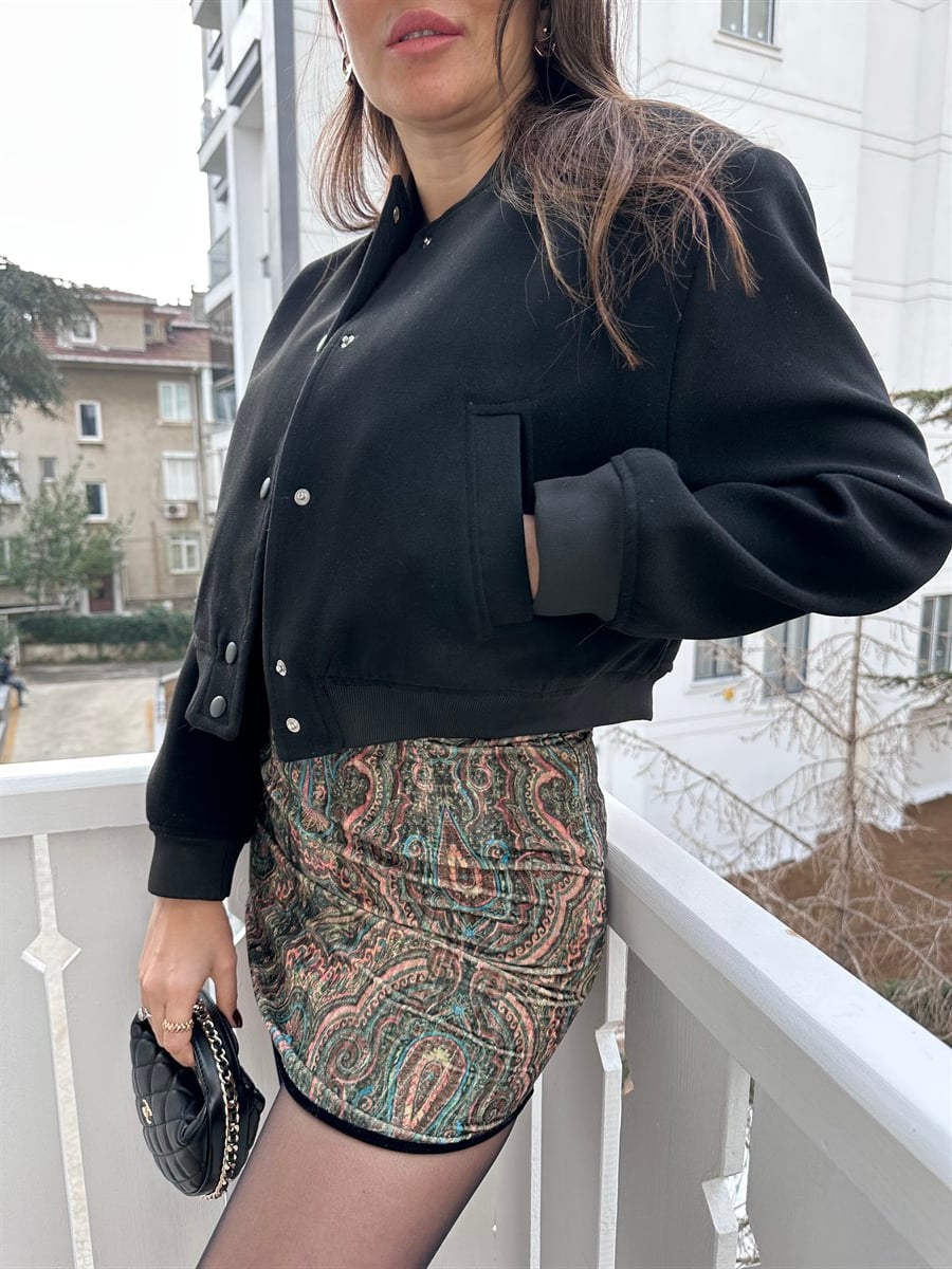Siyah Bomber Ceket