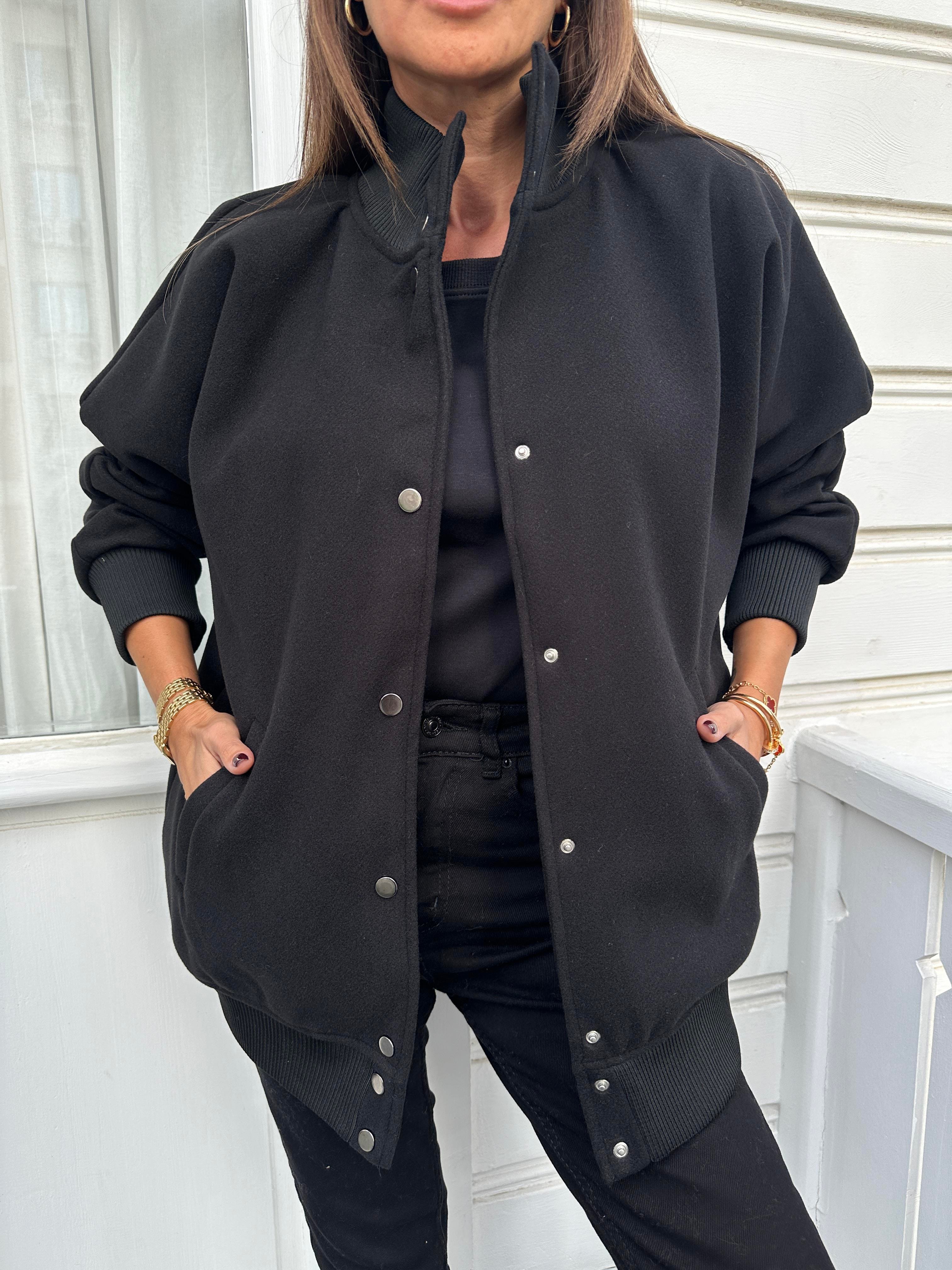 Siyah Bomber Oversize Ceket
