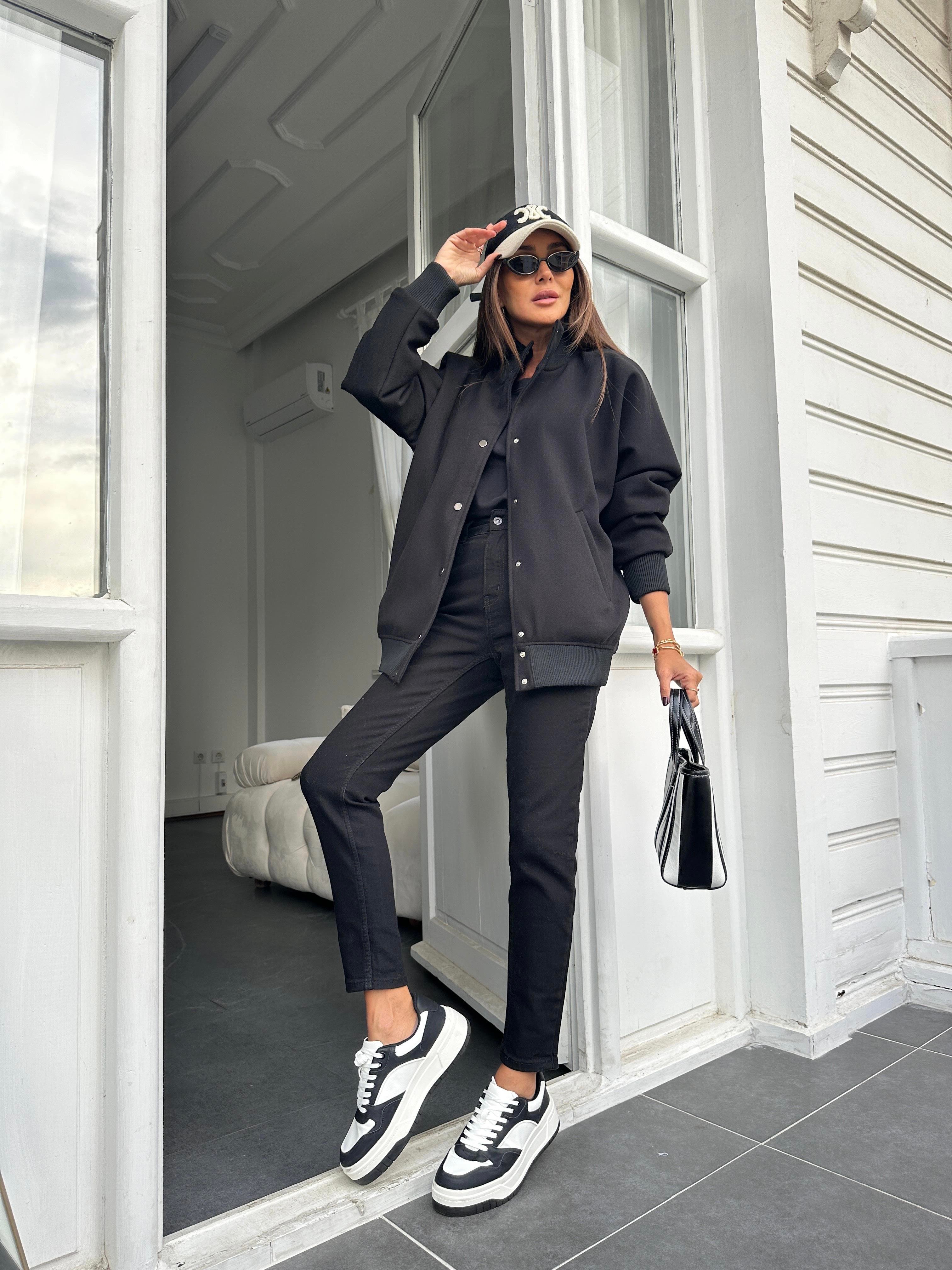 Siyah Bomber Oversize Ceket