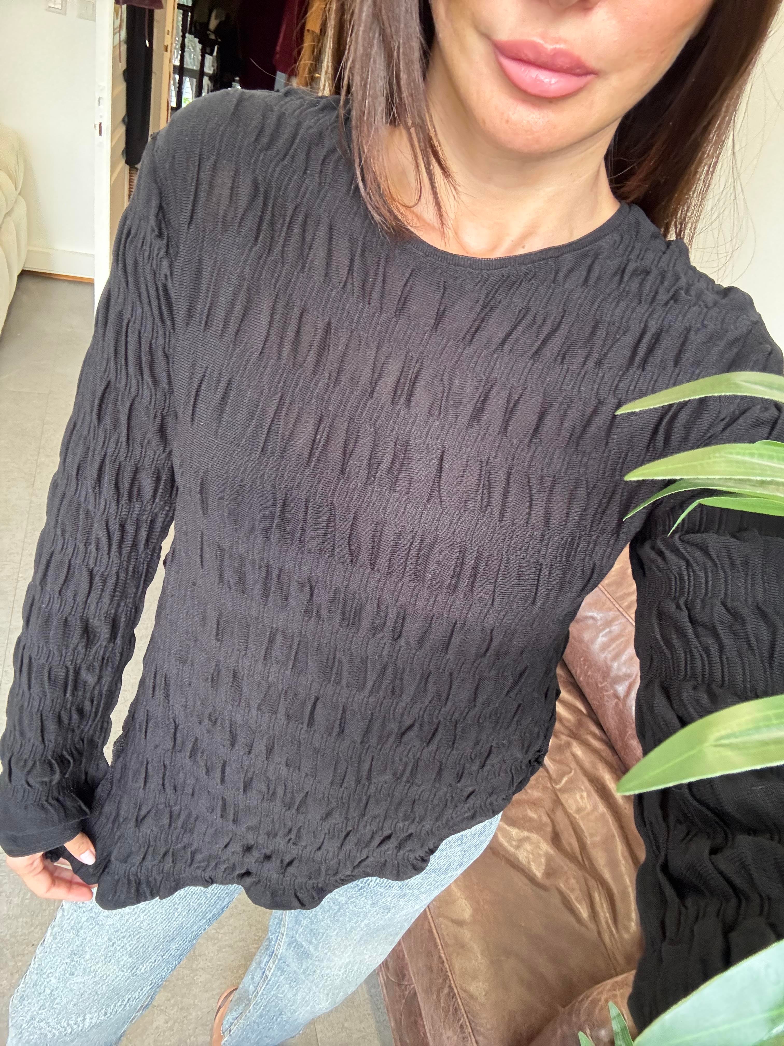 Siyah Bürümcük Tunik Triko