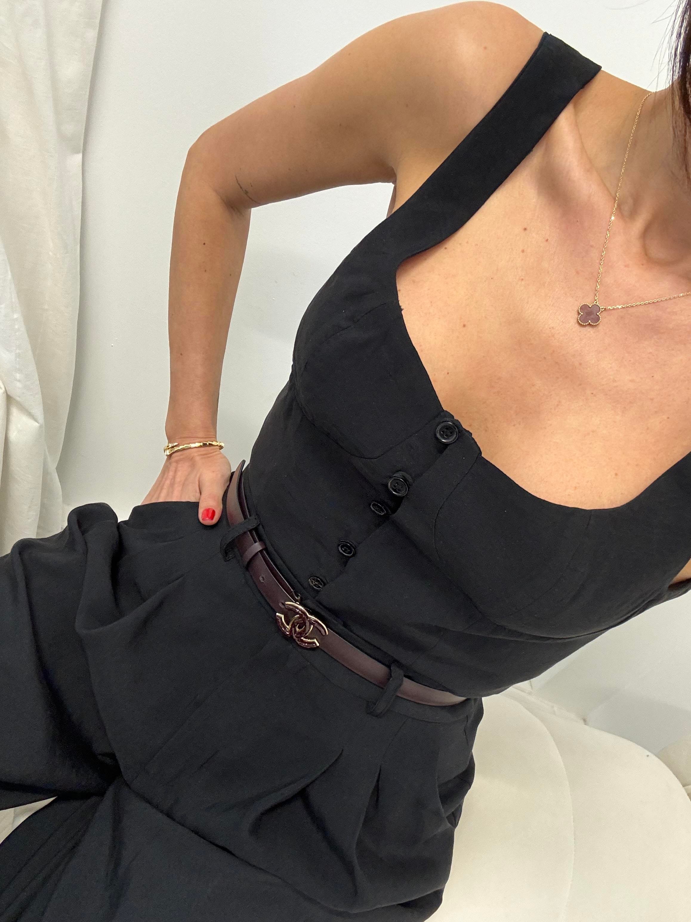 Siyah Düğme Detaylı Büstiyer Yelek